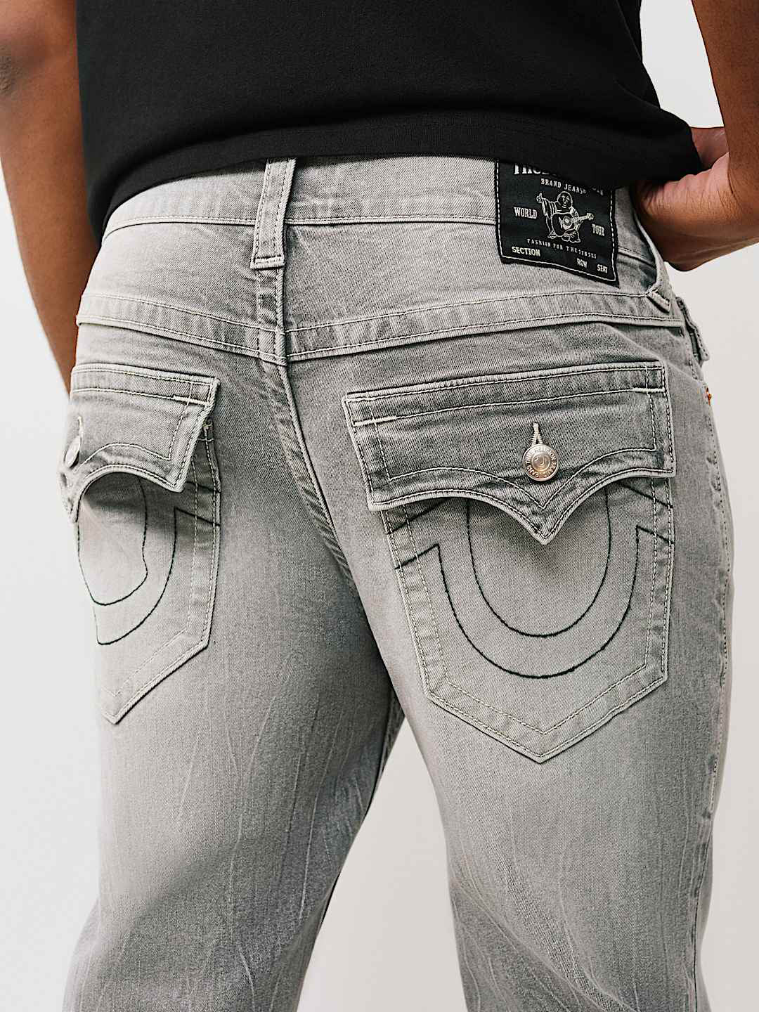 True Religion Grey Slim Fit Rocco SN Stretchable Jeans