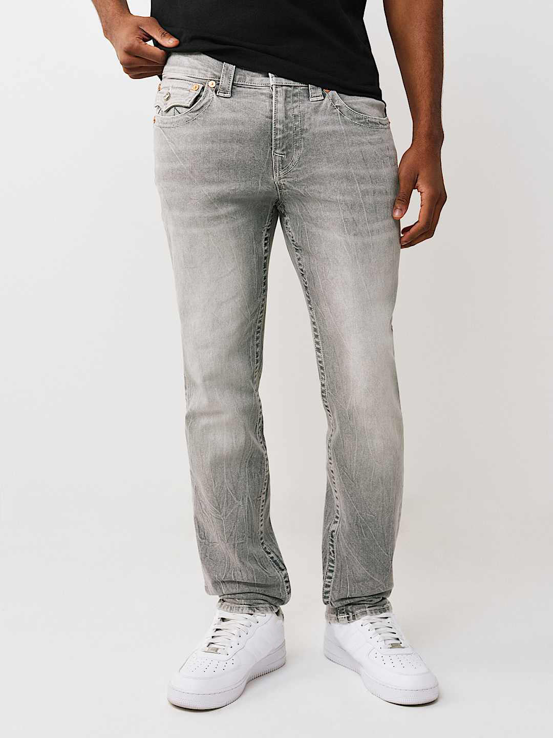 True Religion Grey Slim Fit Rocco SN Stretchable Jeans