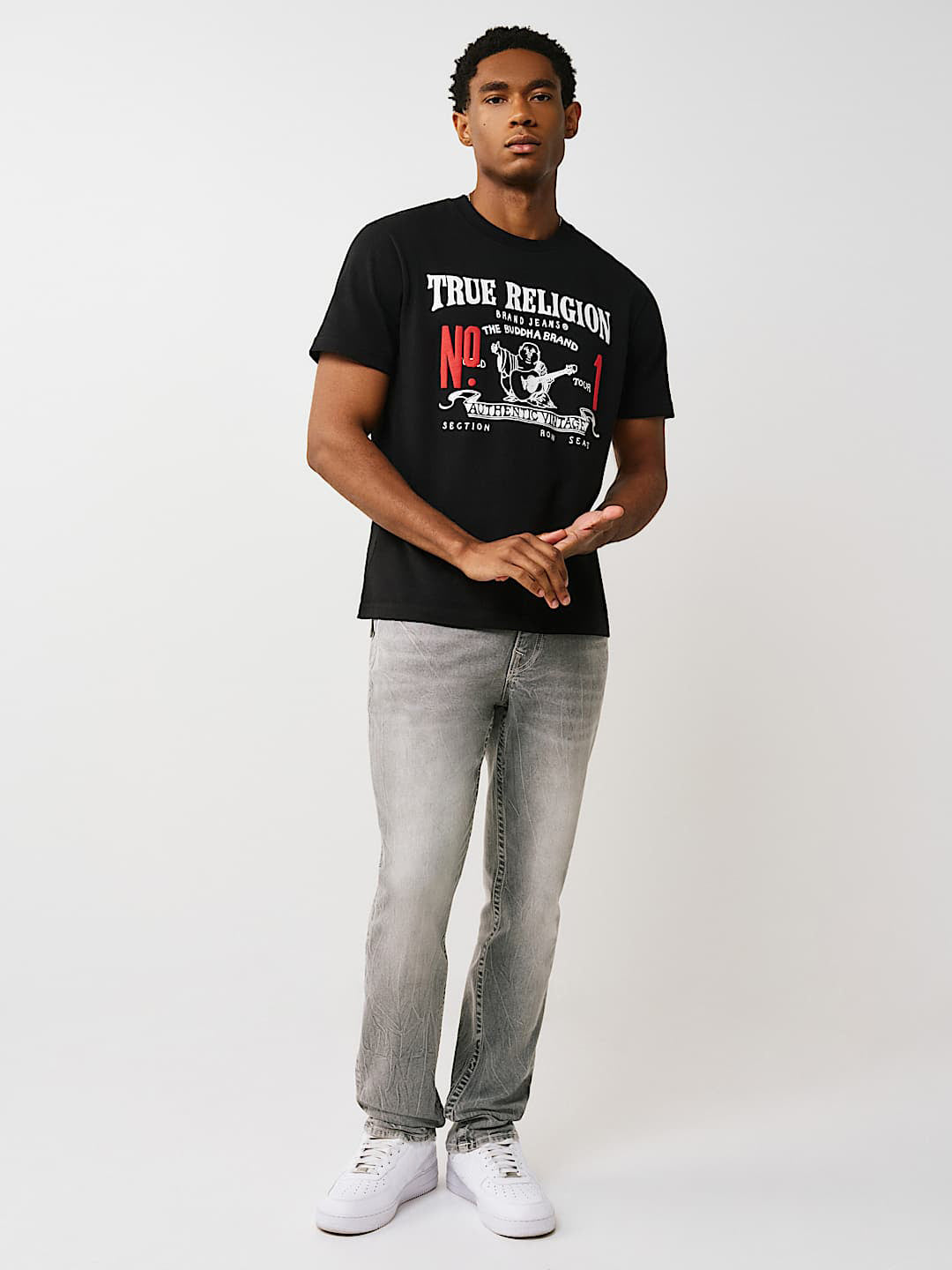 True Religion Grey Slim Fit Rocco SN Stretchable Jeans