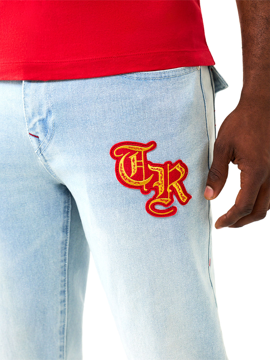 True Religion Blue Slim Fit Geno Embroidered Stretchable Jeans