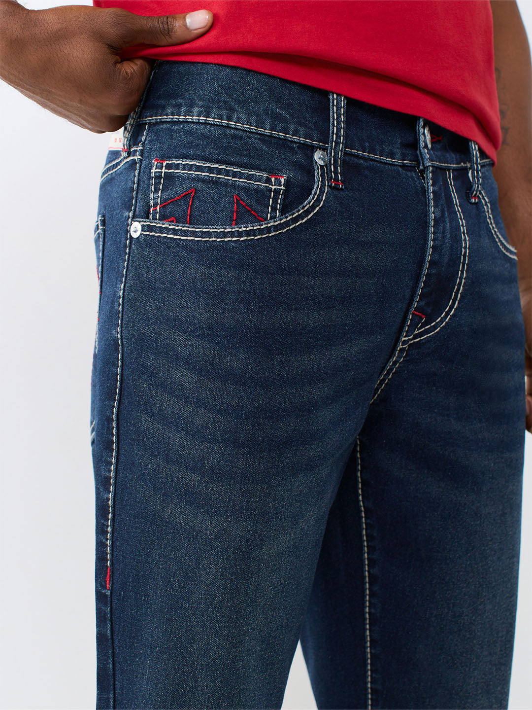 True Religion Blue Slim Fit Geno Big T Stretchable Jeans