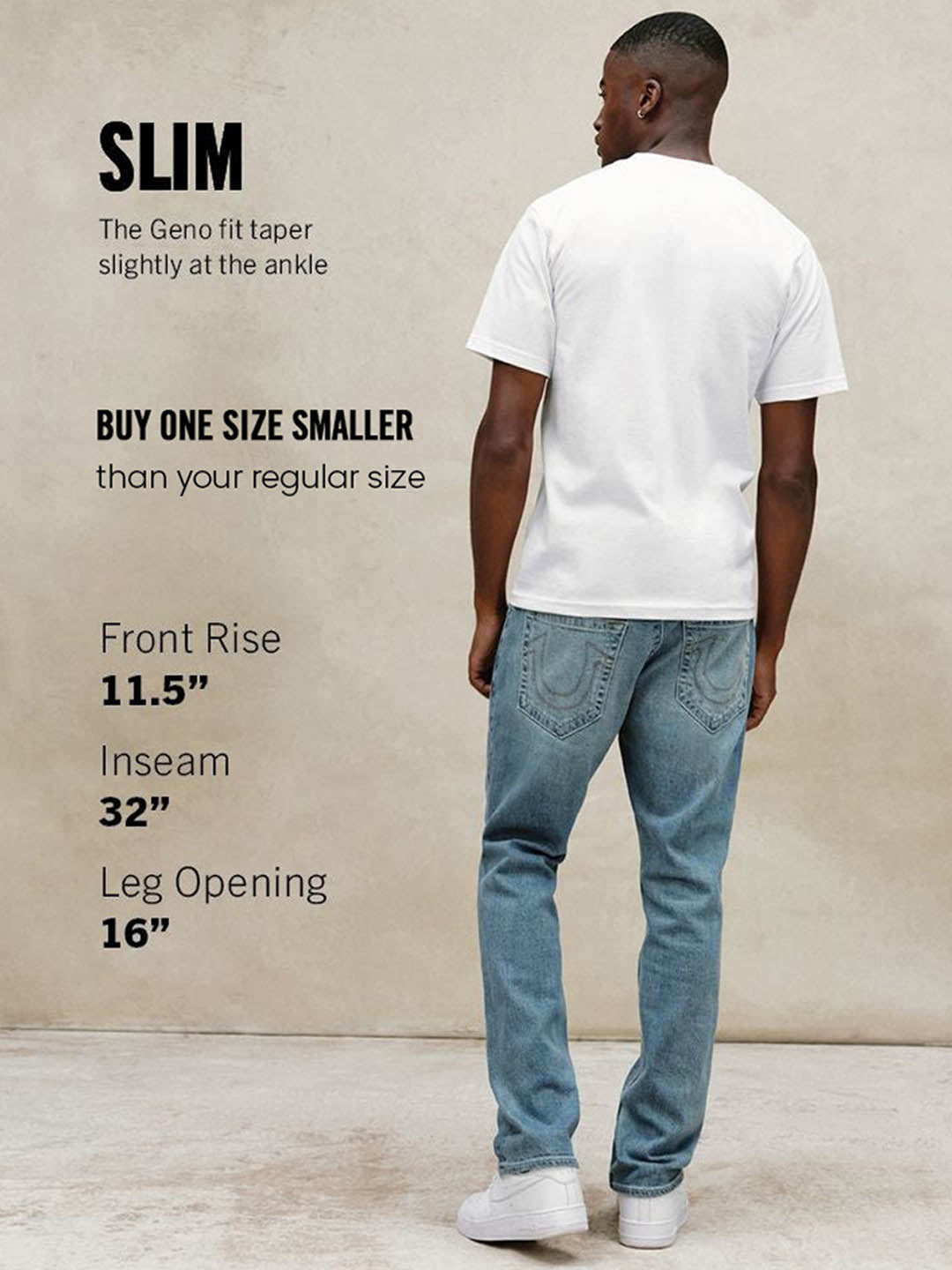 True Religion Blue Slim Fit Geno Big T Stretchable Jeans