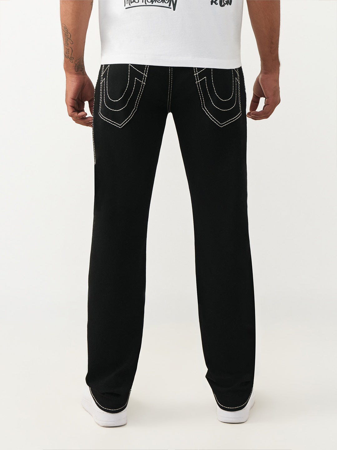 True Religion Black Slim Fit Geno Big T Stretchable Jeans