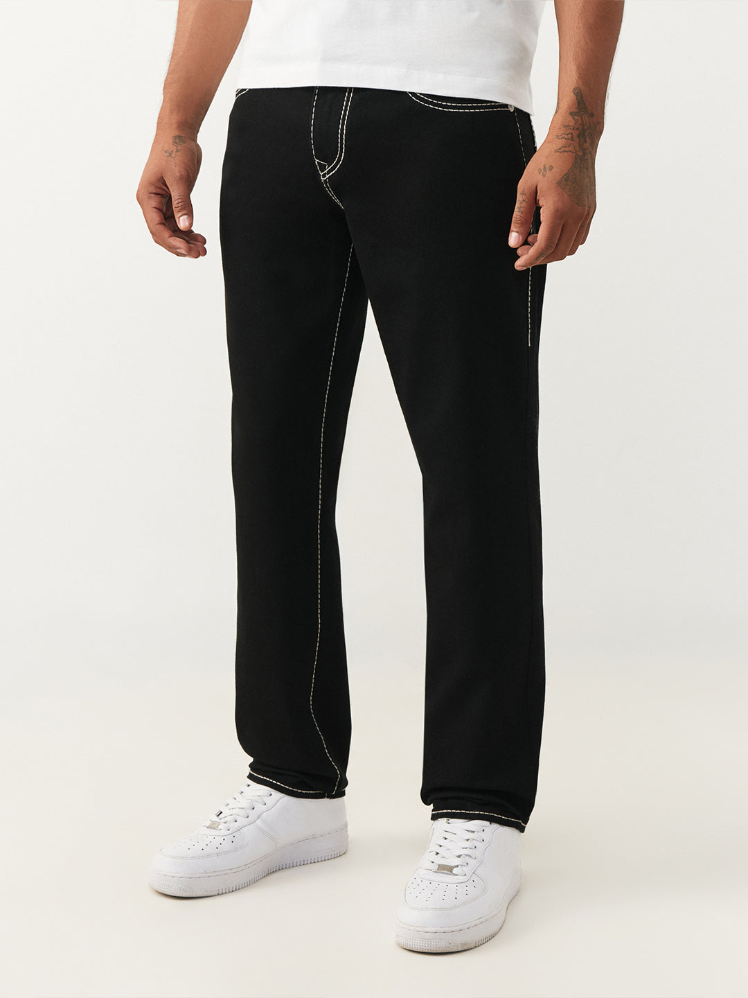True Religion Black Slim Fit Geno Big T Stretchable Jeans