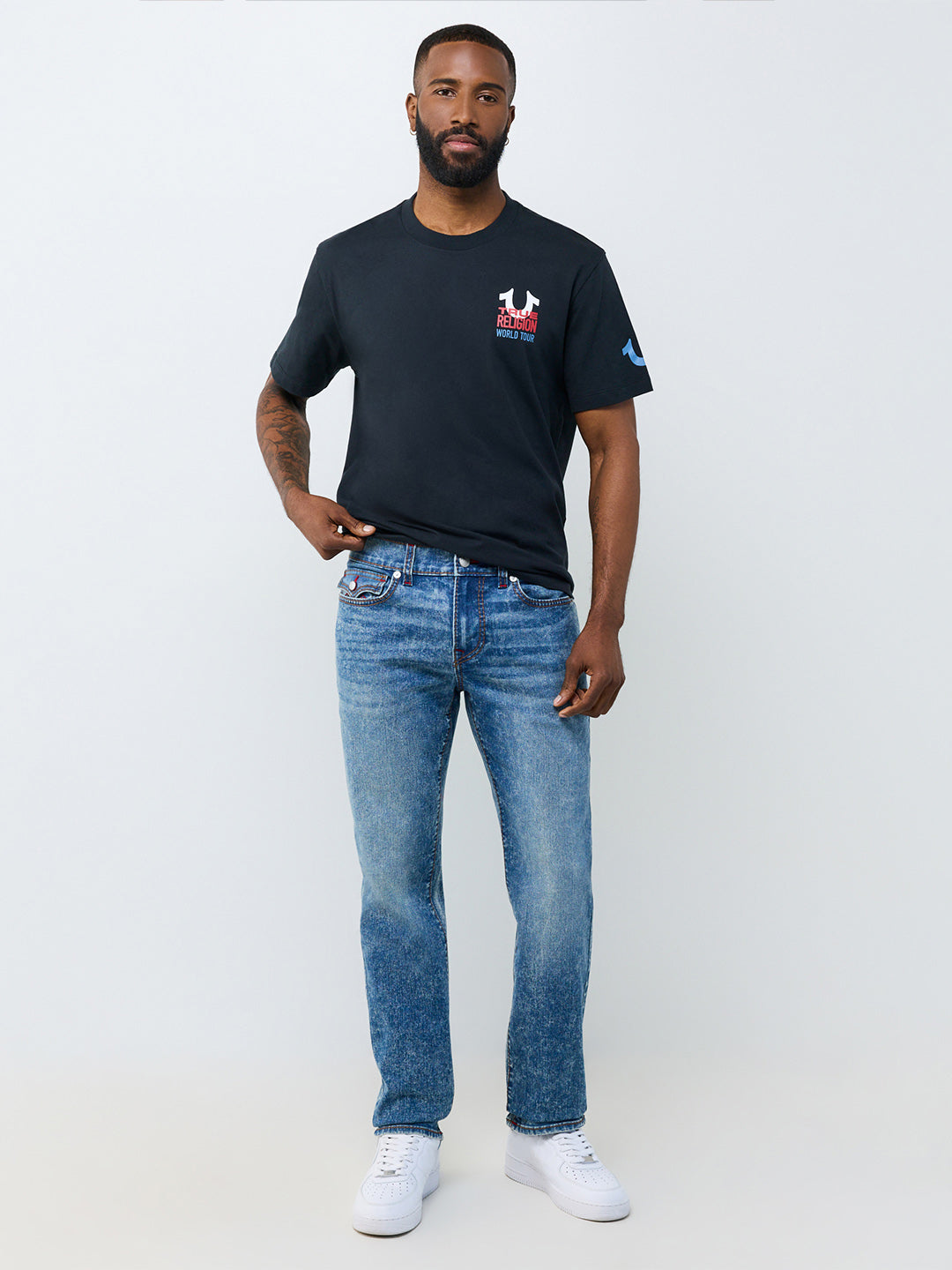True Religion Blue Slim Fit Geno Big T Stretchable Jeans