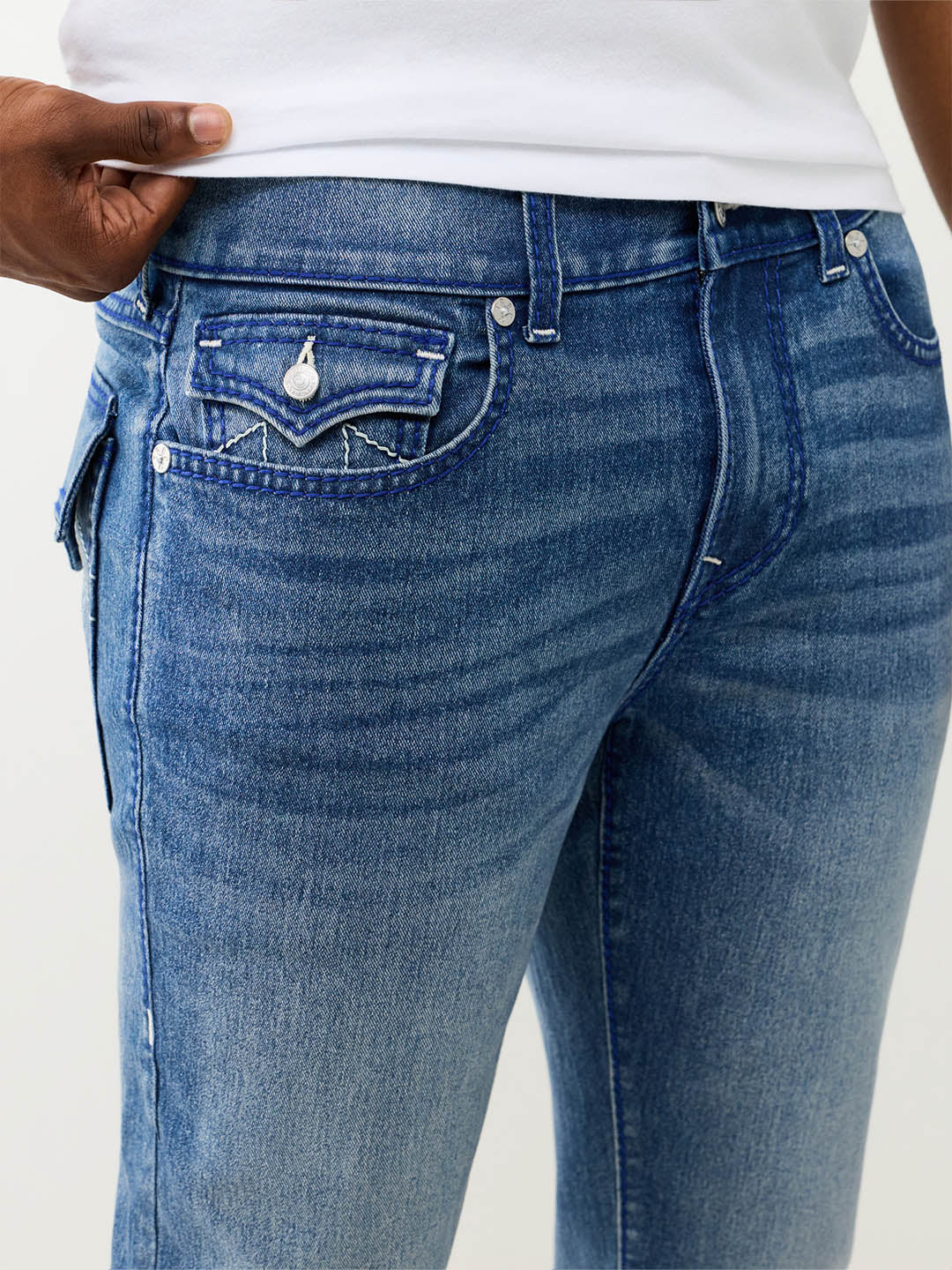 True Religion Blue Slim Fit Geno Big T Stretchable Jeans