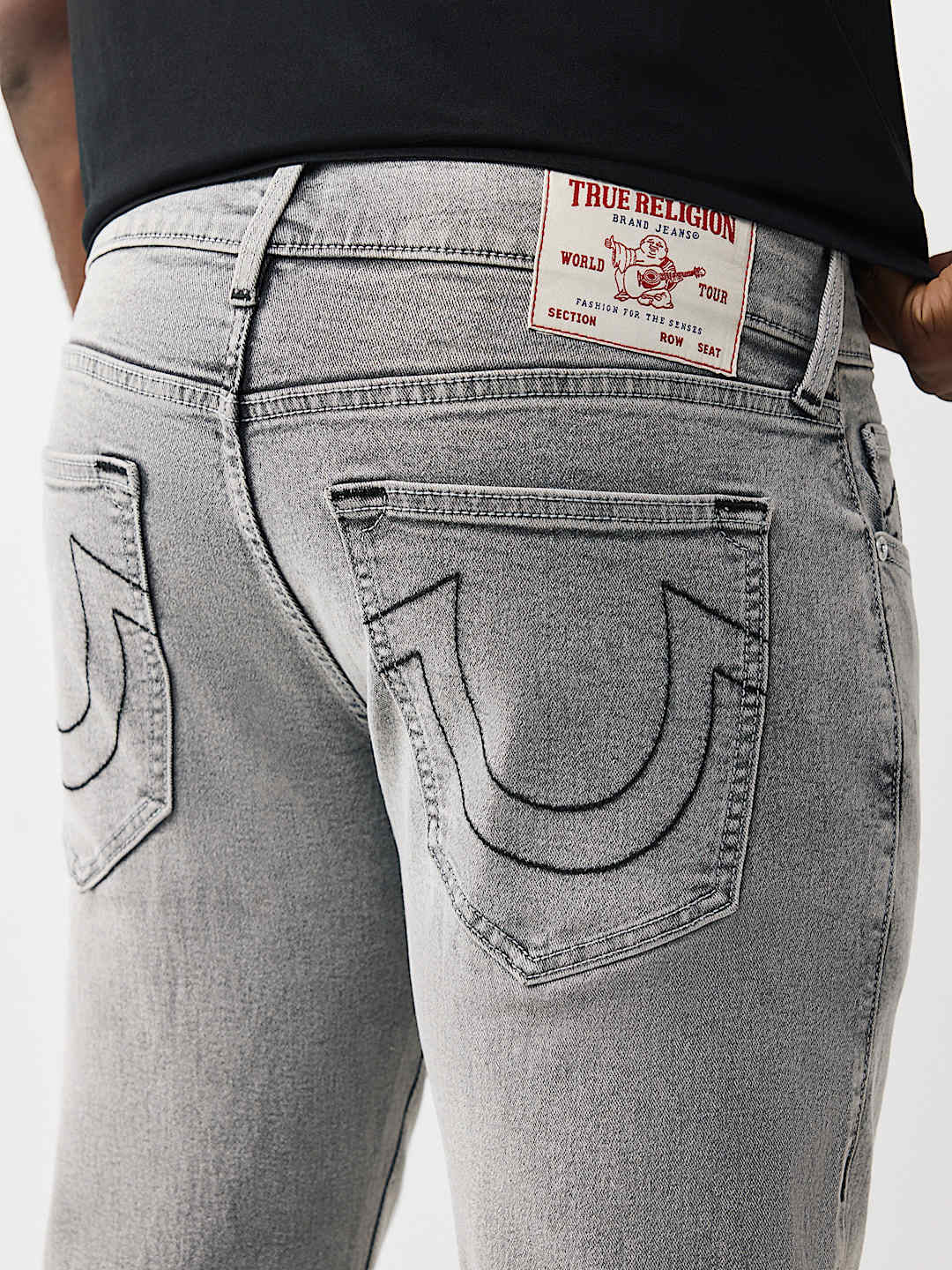True Religion Grey Straight Fit Ricky SN Stretchable Jeans