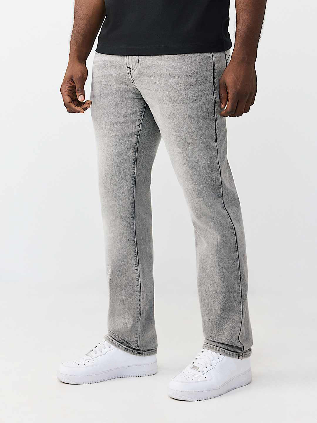True Religion Grey Straight Fit Ricky SN Stretchable Jeans