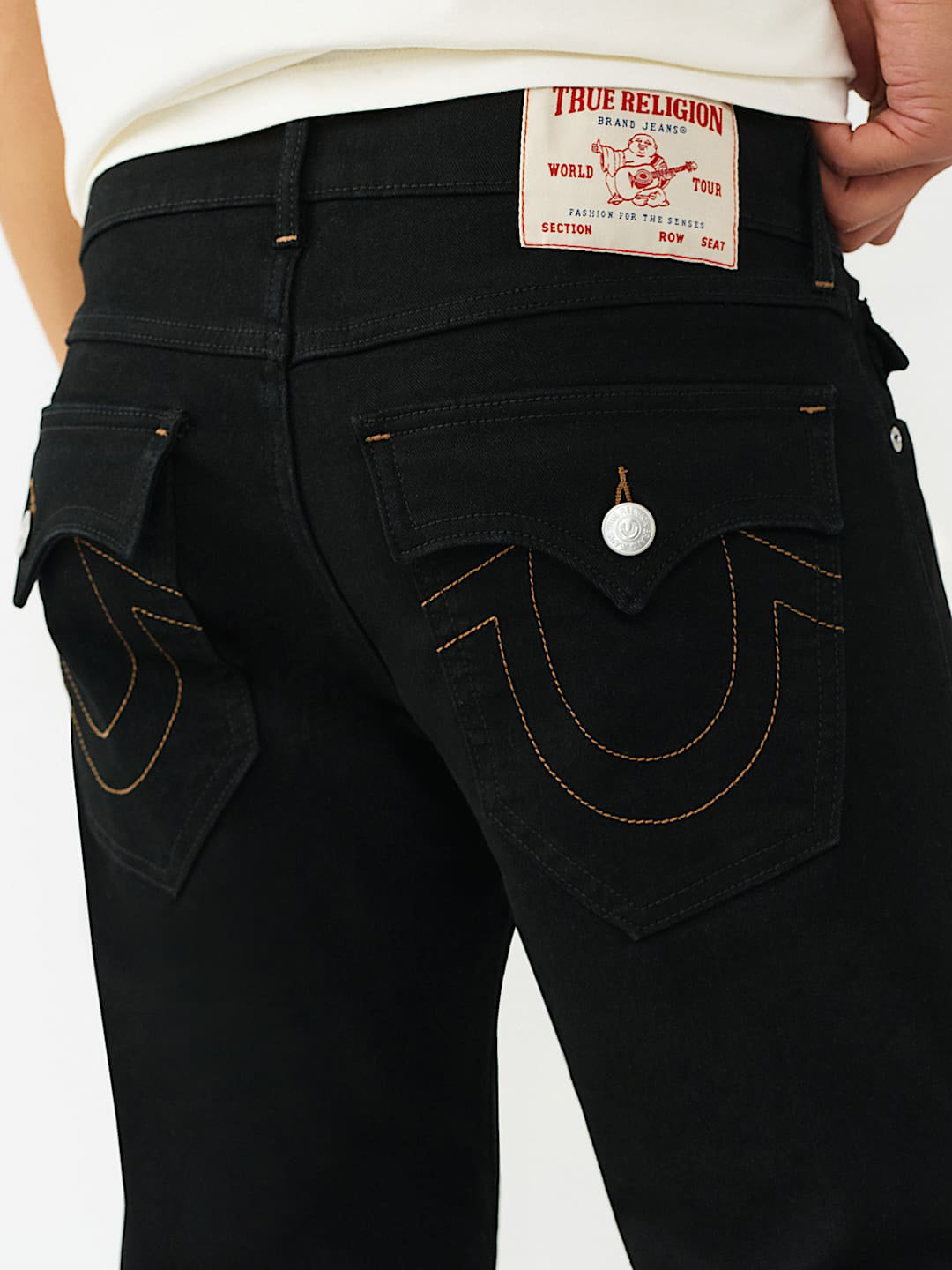 True Religion Black Straight Fit Ricky SN Stretchable Jeans