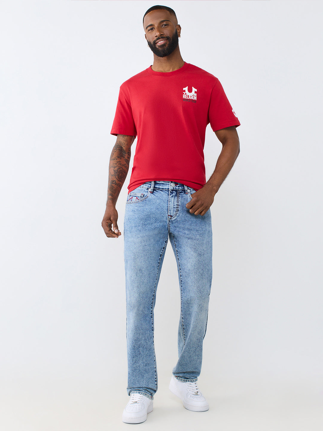 True Religion Blue Straight Fit Ricky Big T Stretchable Jeans