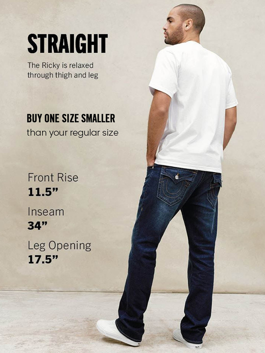 True Religion Blue Straight Fit Ricky Big T Stretchable Jeans