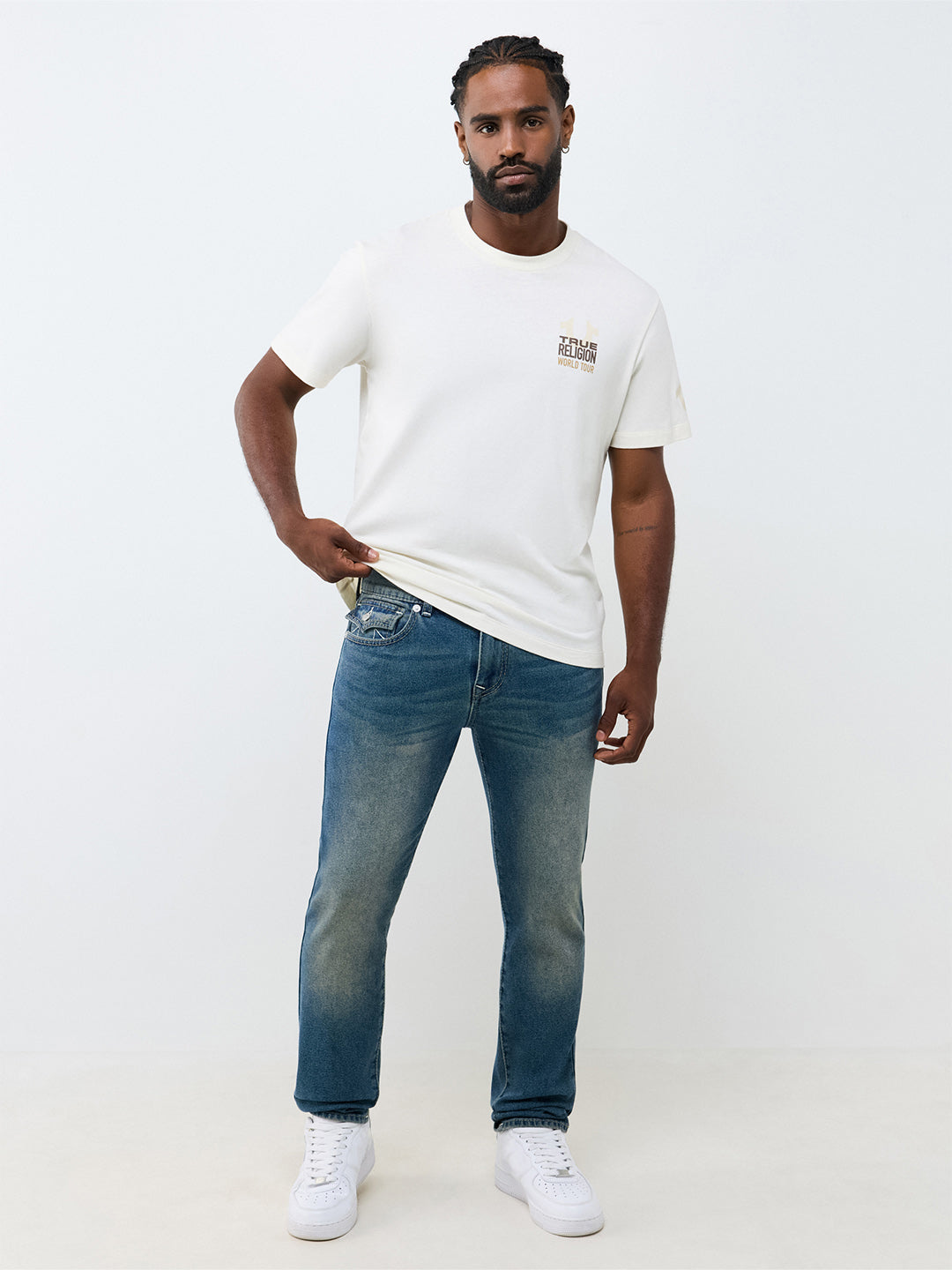 True Religion Blue Slim Fit Rocco Big T Stretchable Jeans