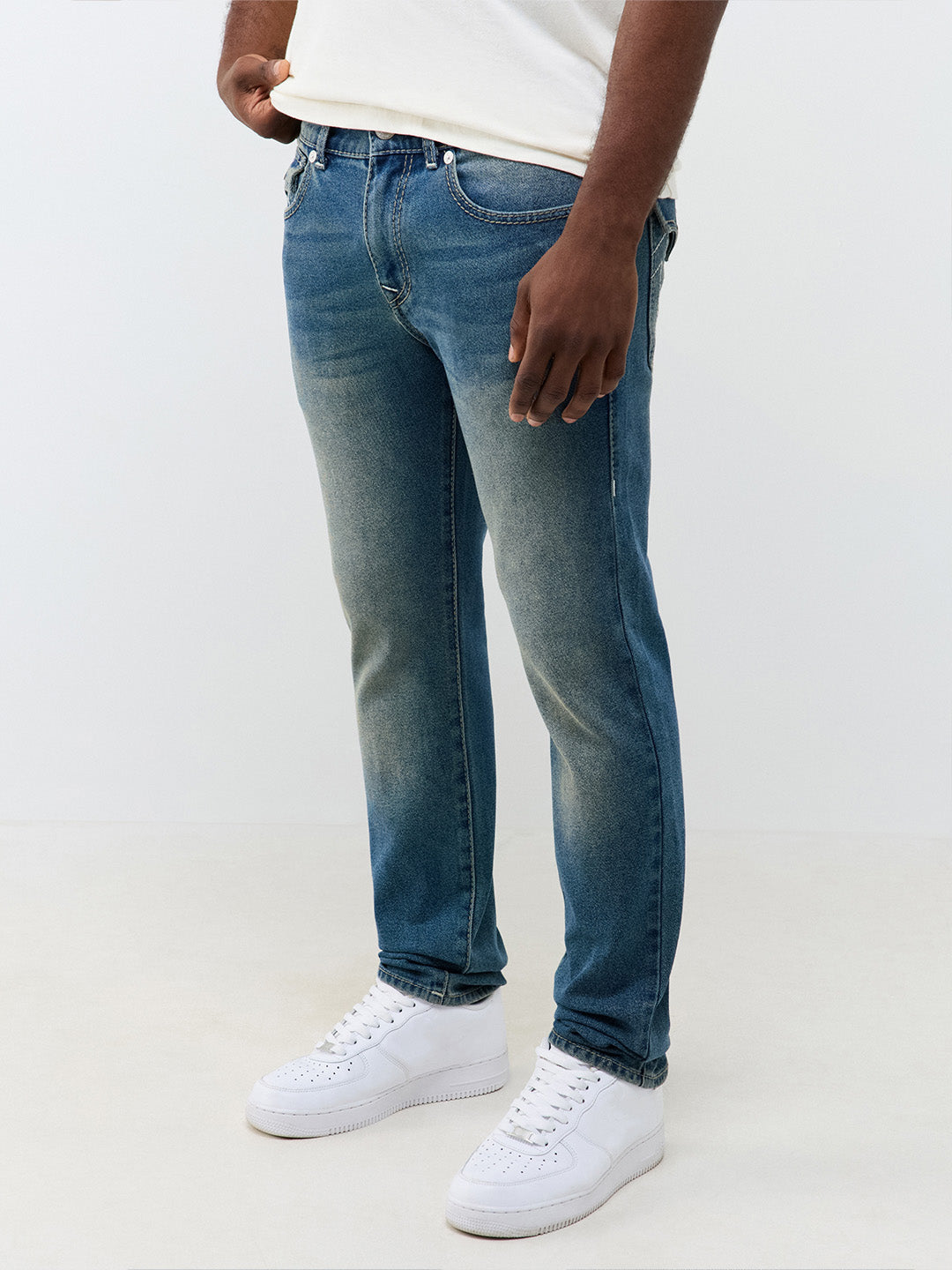 True Religion Blue Slim Fit Rocco Big T Stretchable Jeans
