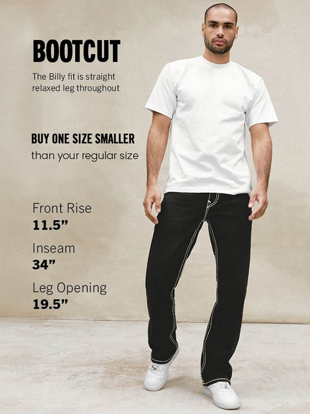 True Religion Black Bootcut Billy SN Stretchable Jeans