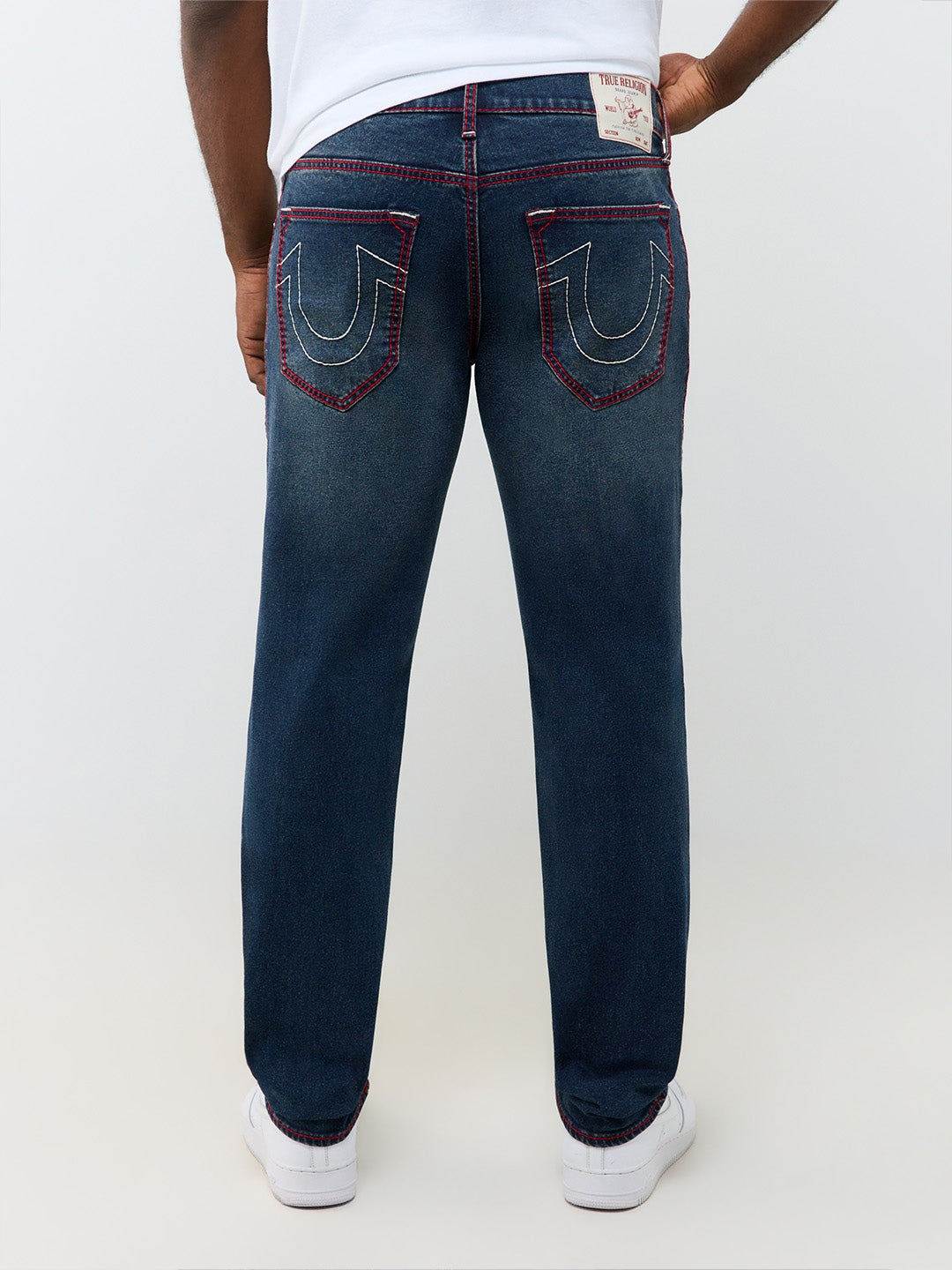 True Religion Men Navy Blue Geno Big T Solid Slim Fit Jeans