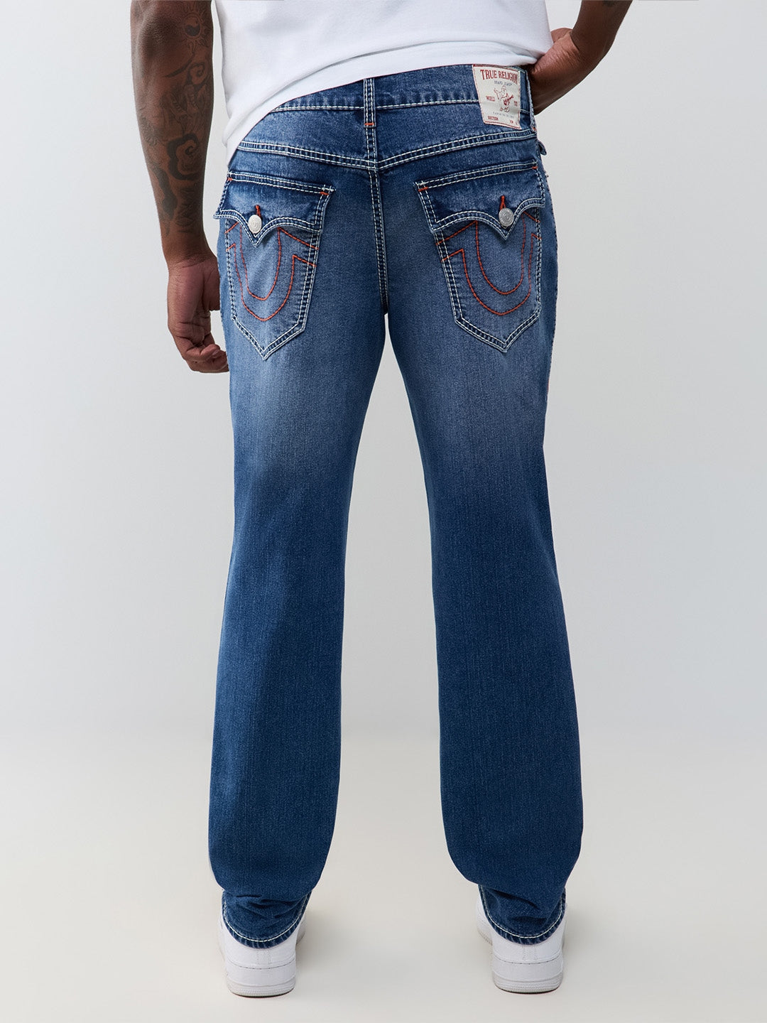 True Religion Men Navy Blue Geno Big T Solid Slim Fit Jeans