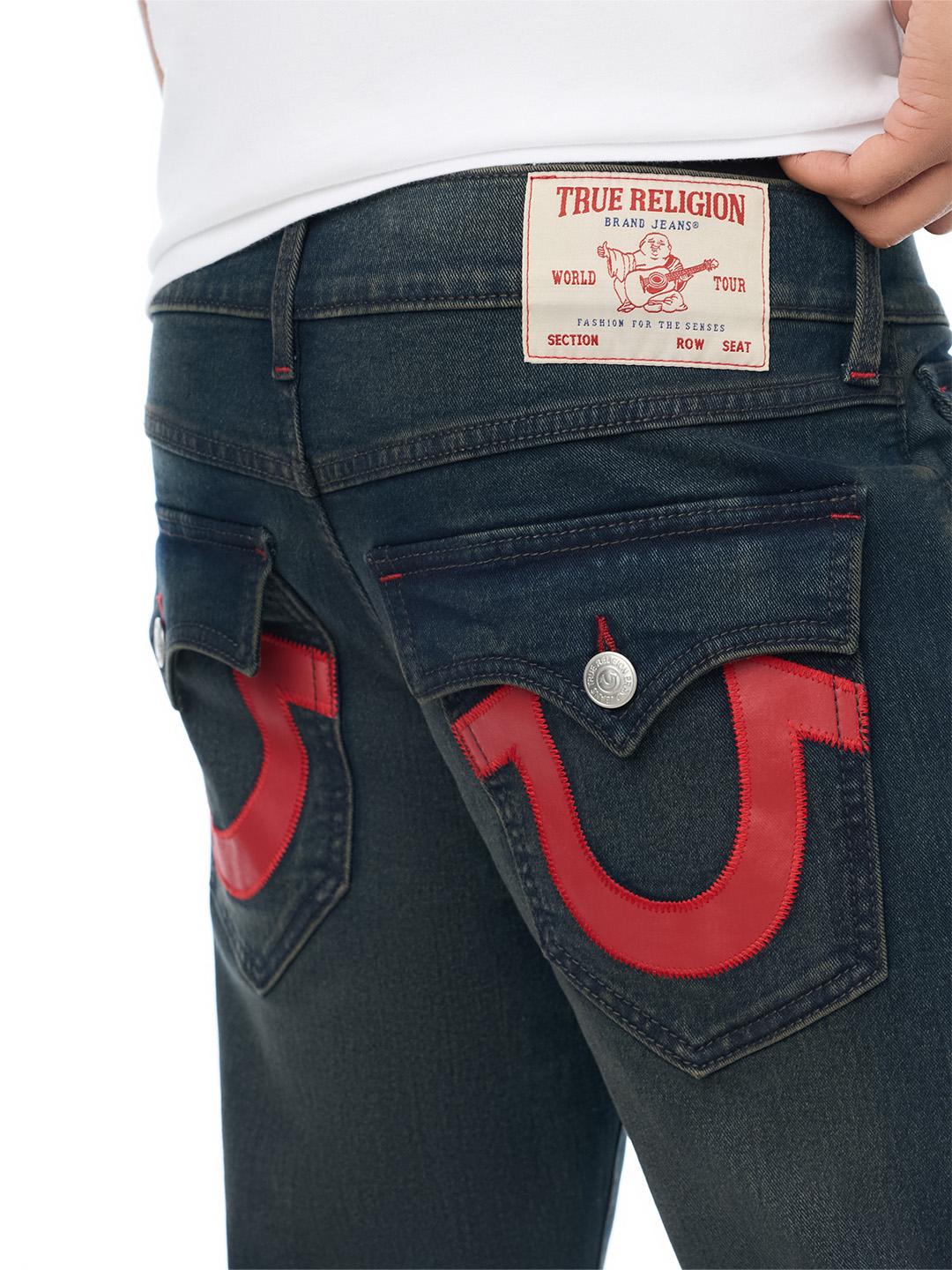 True Religion Blue Geno Applique SN Stretchable Slim Fit Jeans