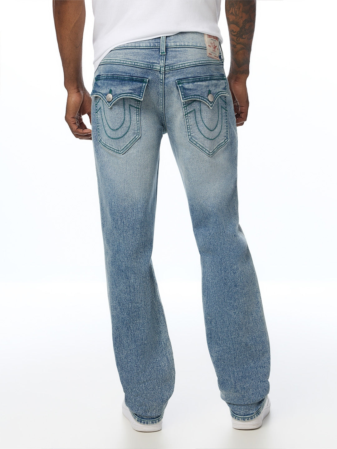 True Religion Men Blue Ricky SN Embroidered Straight Fit Jeans
