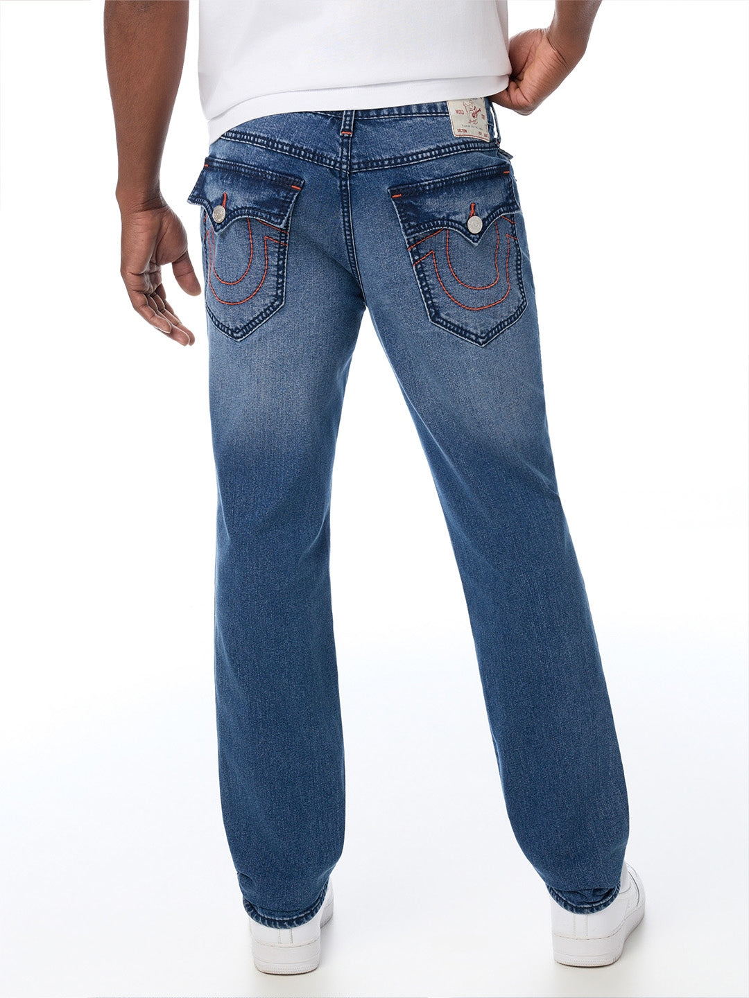 True Religion Men Blue Rocco Big T Solid Skinny Fit Jeans