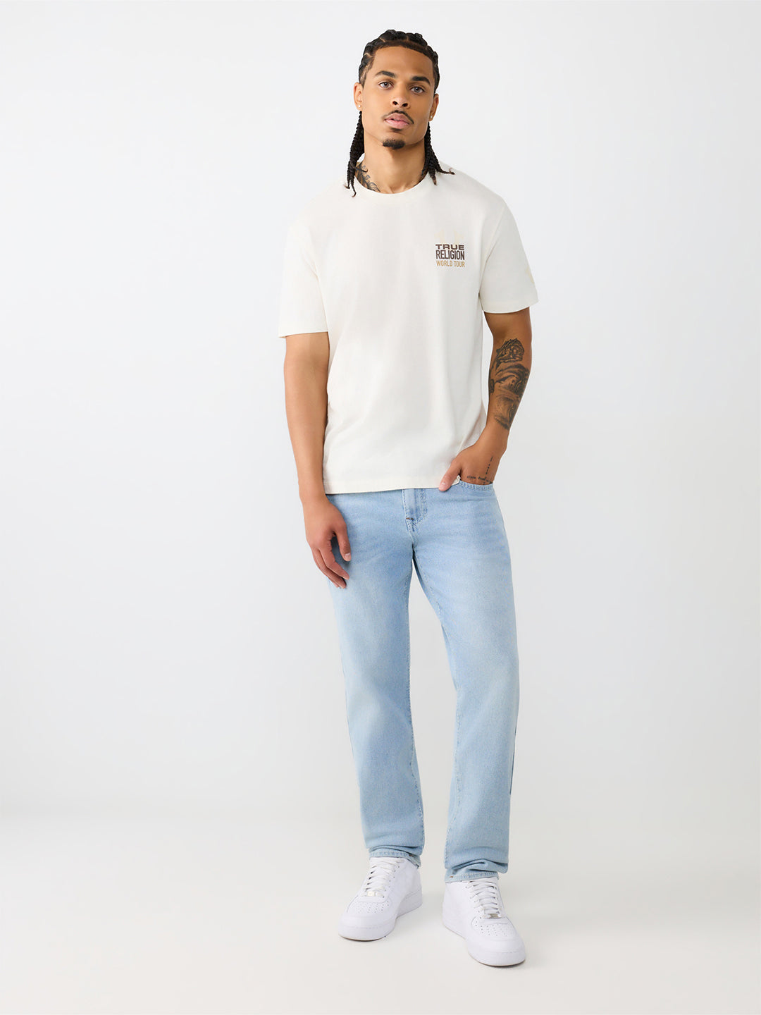 True Religion Blue Slim Fit Geno Big T Stretchable Jeans