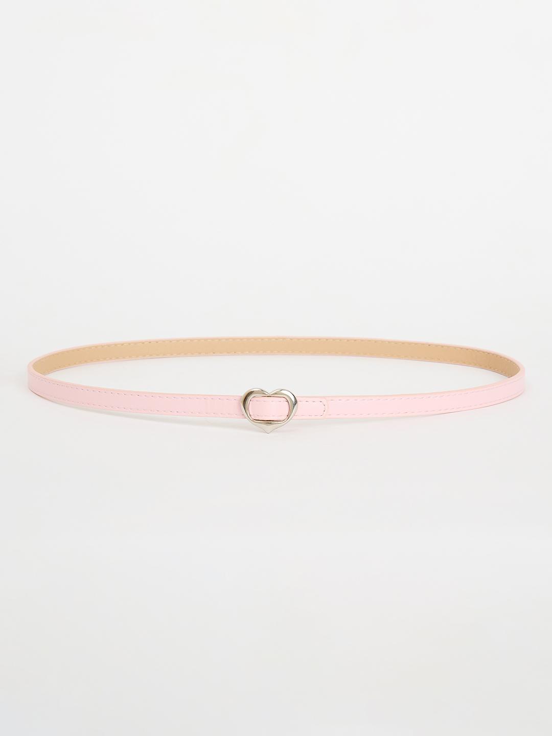 Blue Giraffe Girls Pink Solid PU Buckle Belt