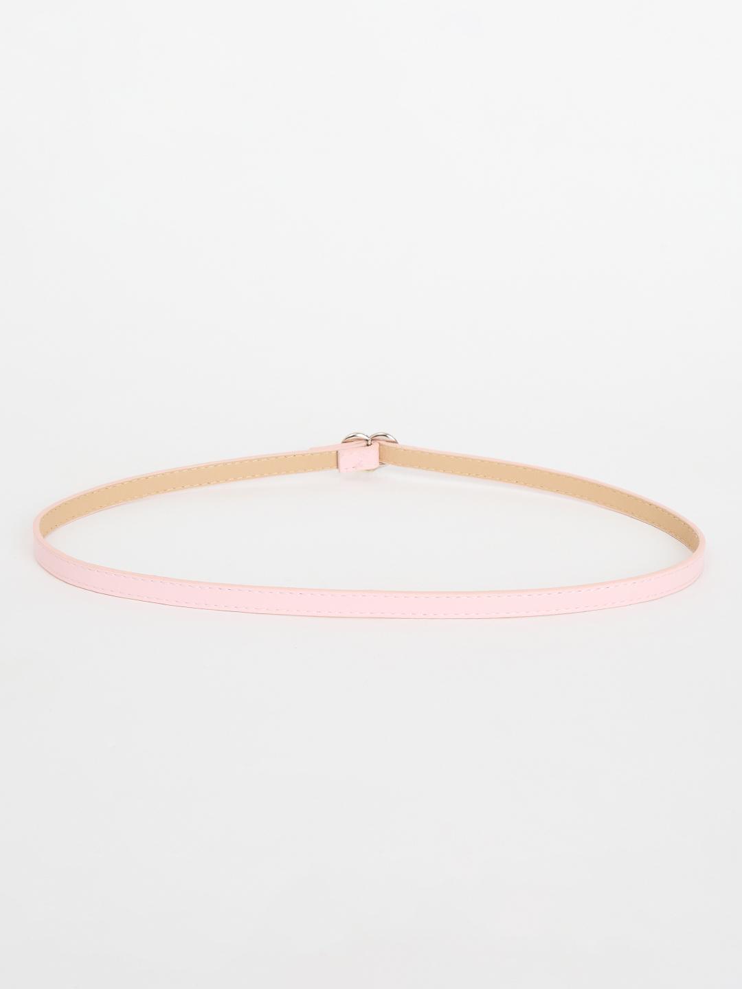 Blue Giraffe Girls Pink Solid PU Buckle Belt