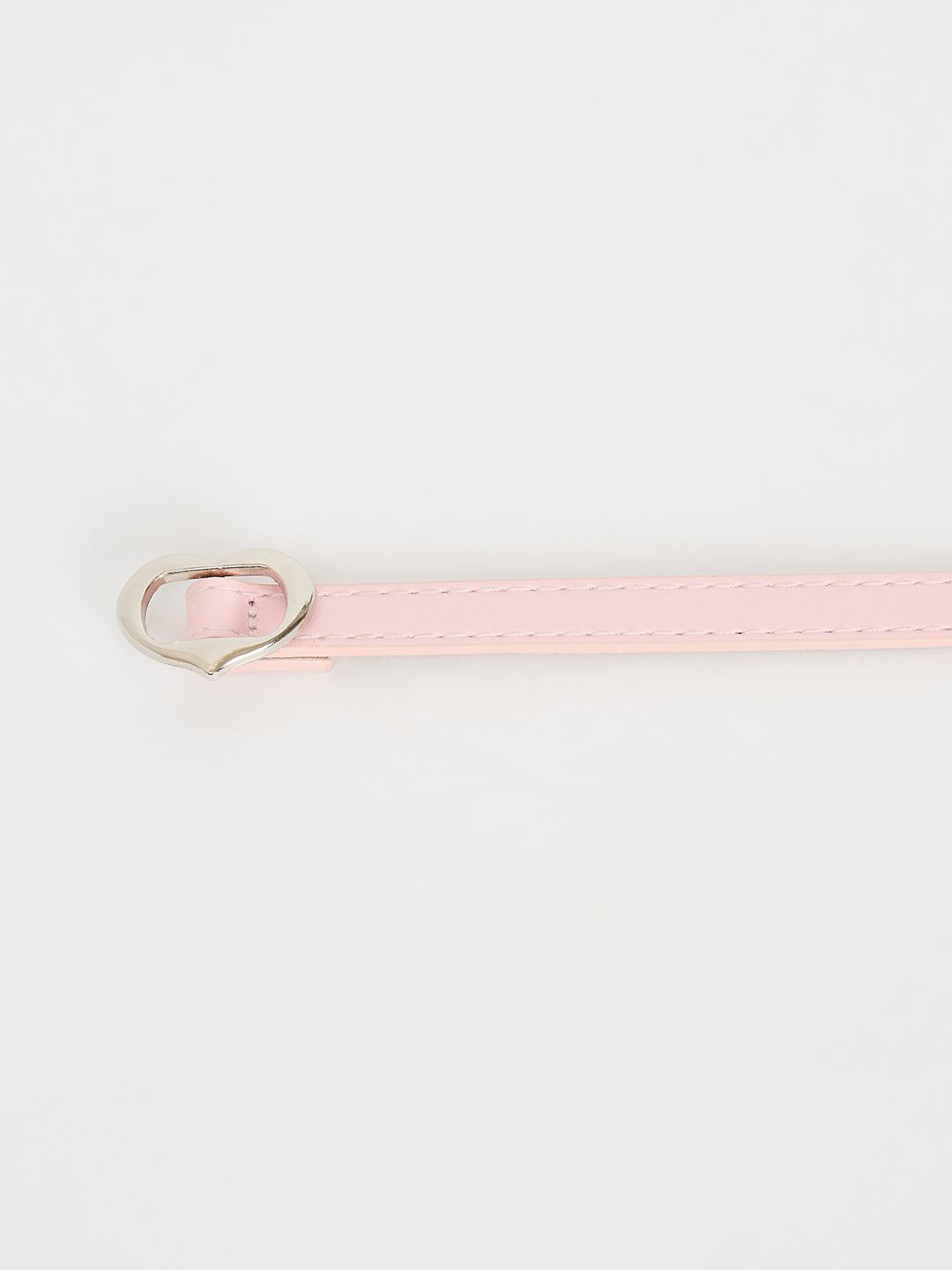 Blue Giraffe Girls Pink Solid PU Buckle Belt