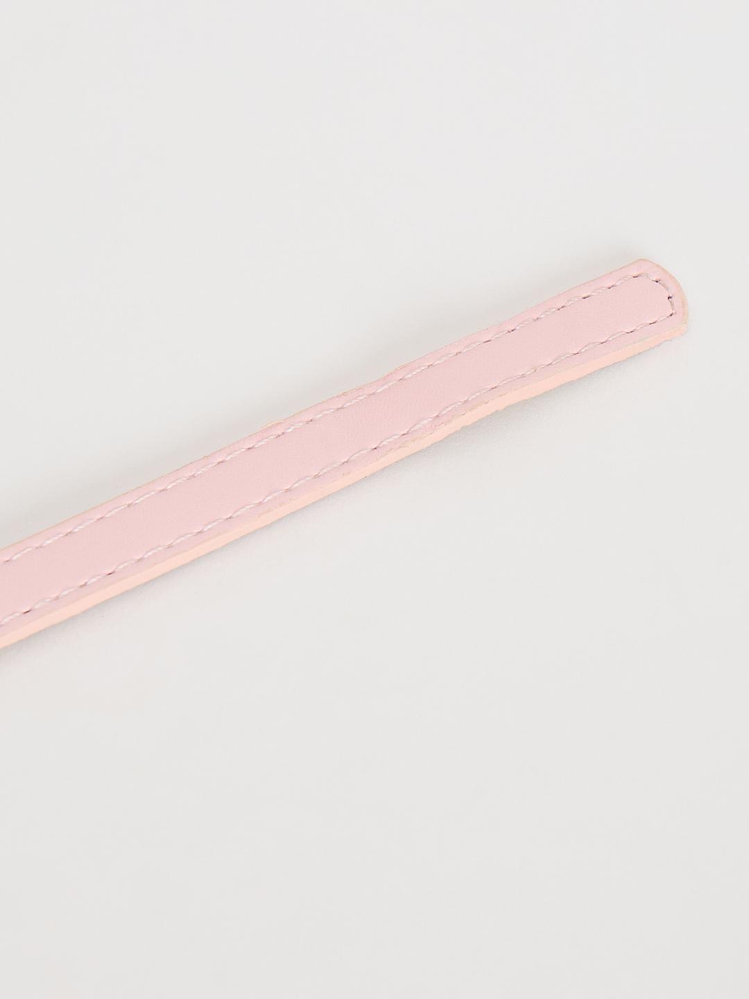 Blue Giraffe Girls Pink Solid PU Buckle Belt