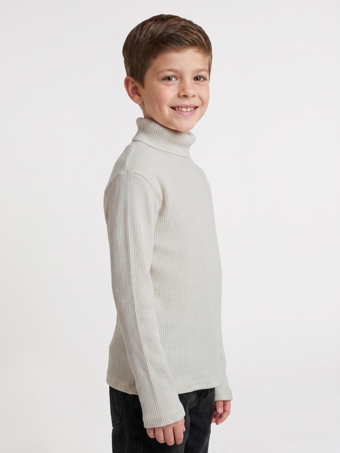 Blue Giraffe Boys Beige Regular Fit Solid T-Shirt