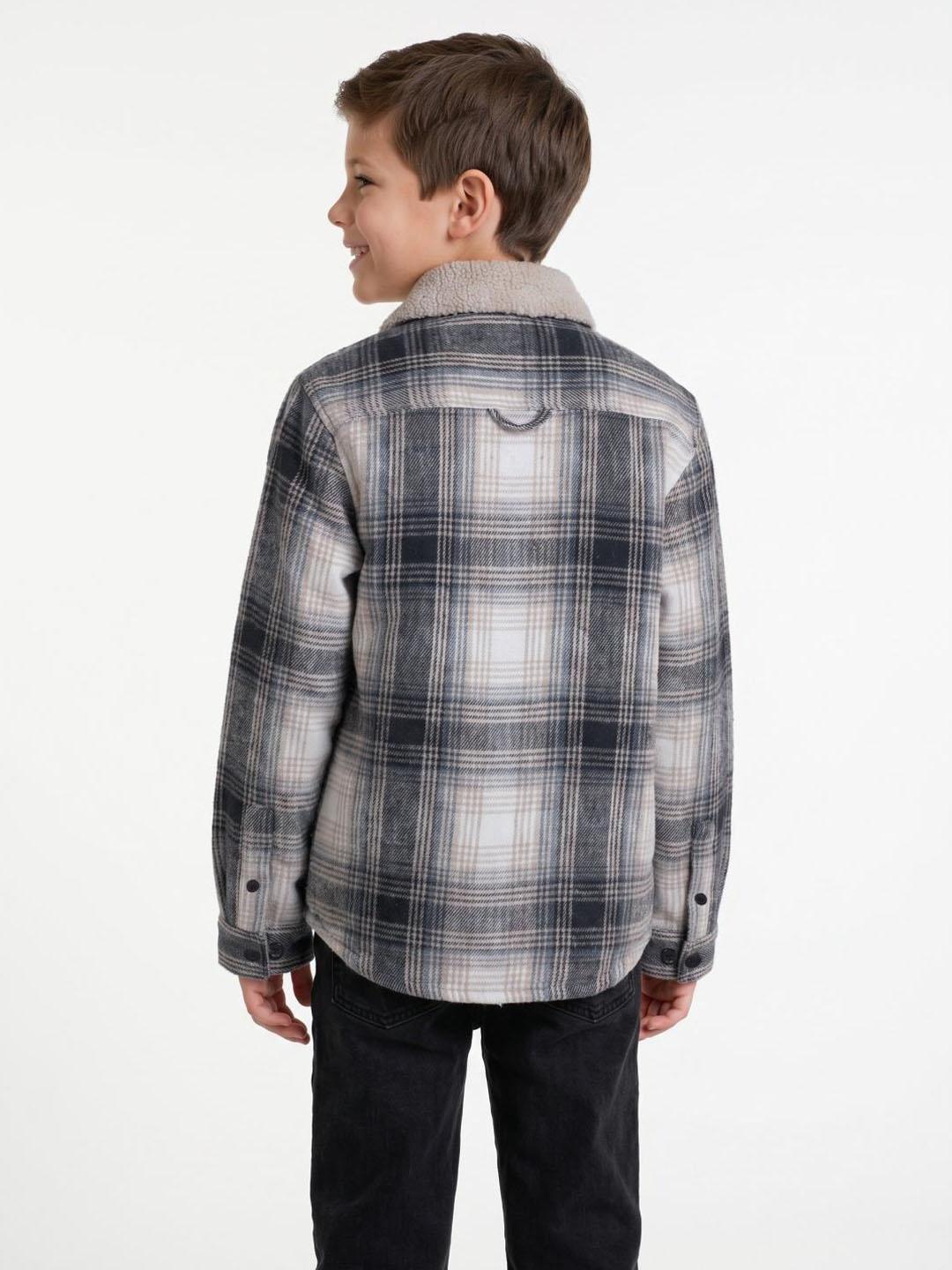 Blue Giraffe Boys Multicolour Checked Regular Fit Shacket