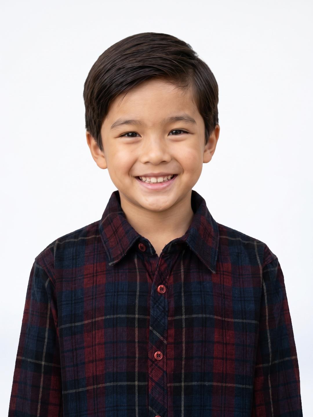 Blue Giraffe Boys Multicolour Checked Regular Fit Cotton Shirt
