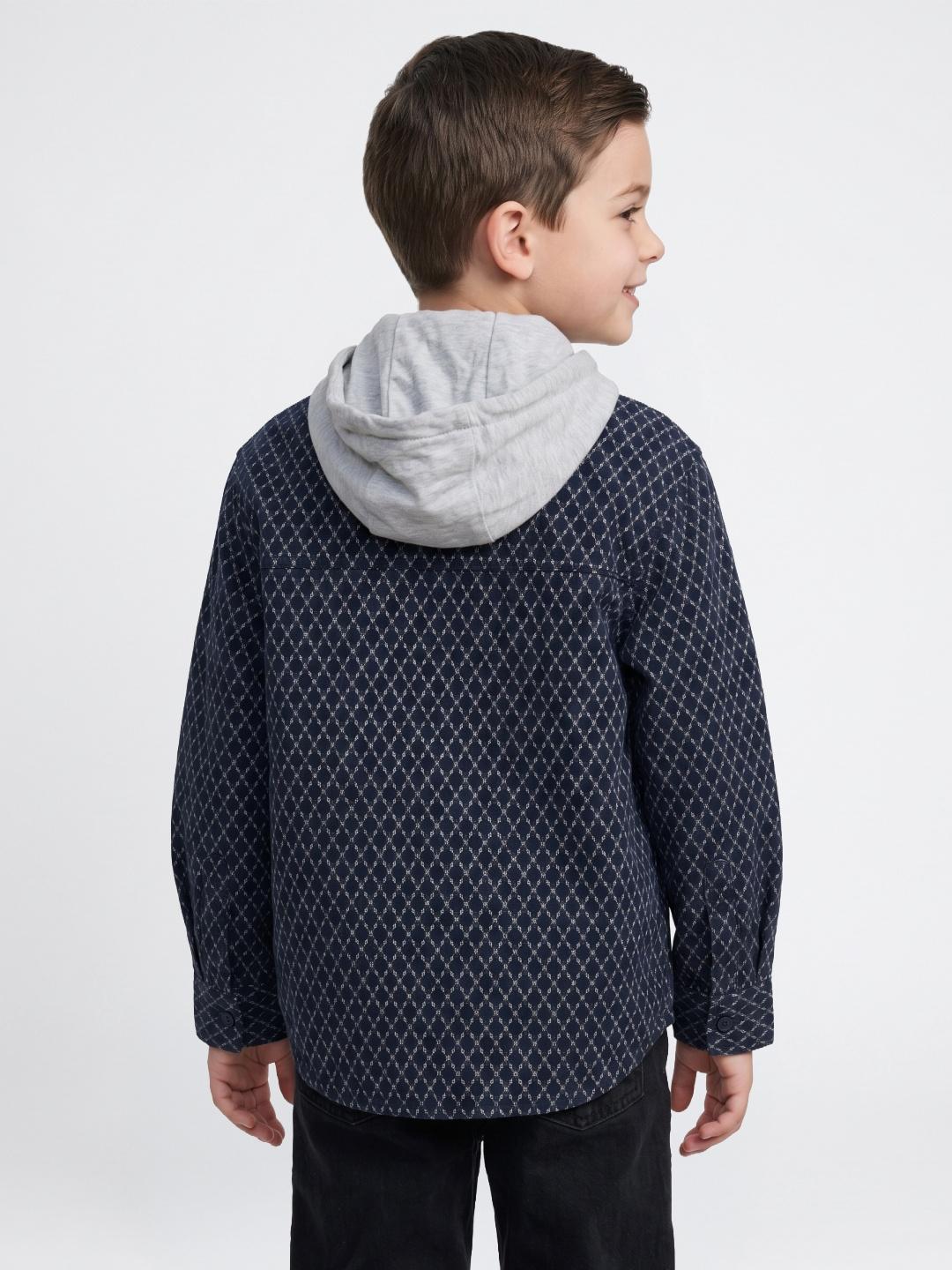 Blue Giraffe Boys Blue Boxy Fit Checked Shacket