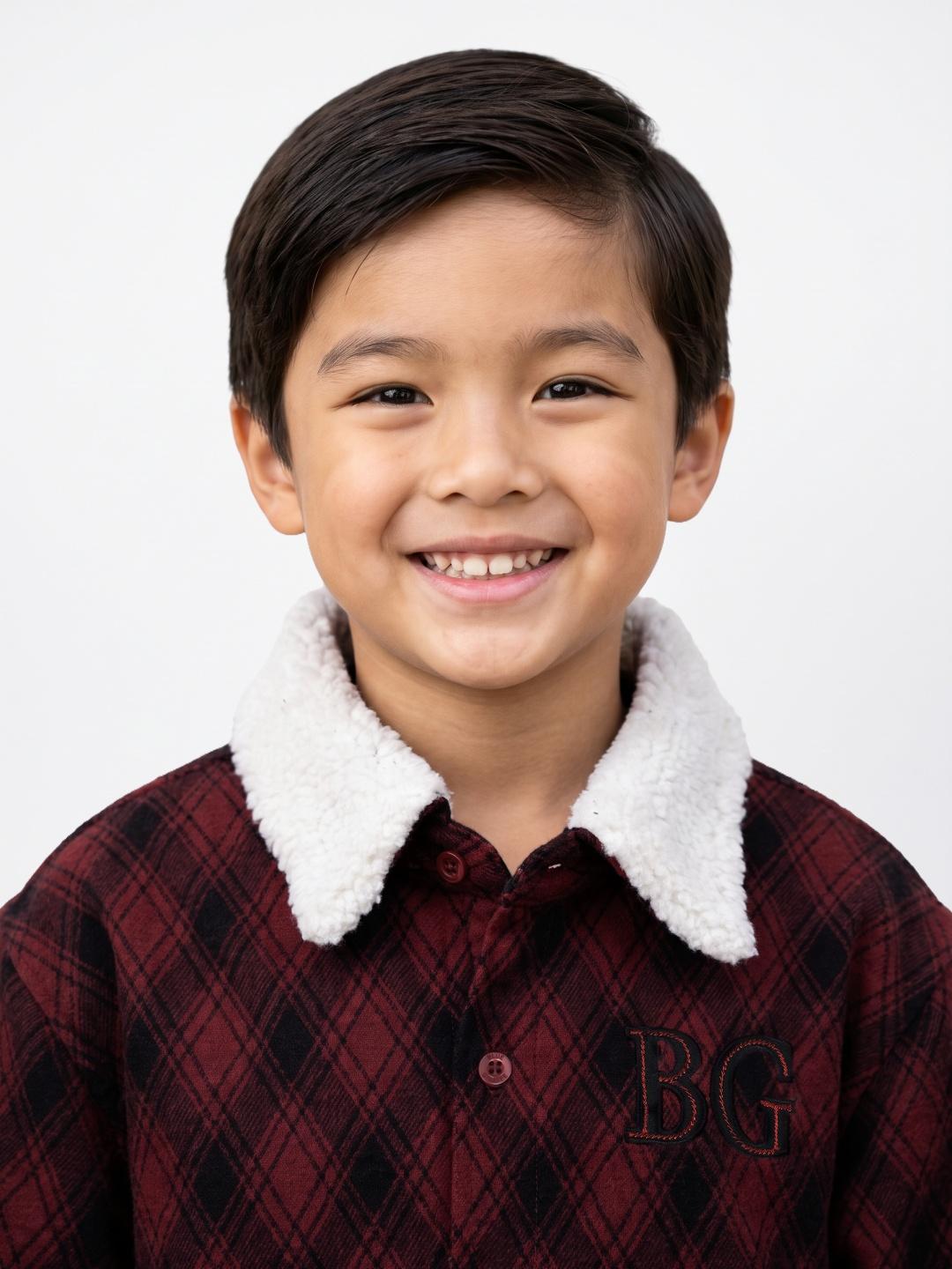 Blue Giraffe Boys Red Argyle Regular Fit Shacket