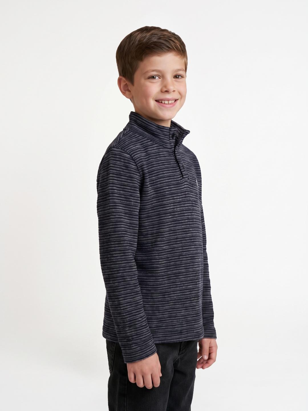 Blue Giraffe Boys Navy Striped Regular Fit T-Shirt