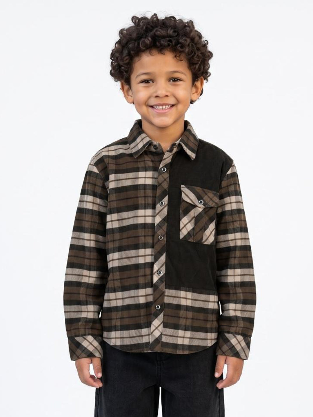 Blue Giraffe Boys Multi Checked Regular Fit Cotton Shirt