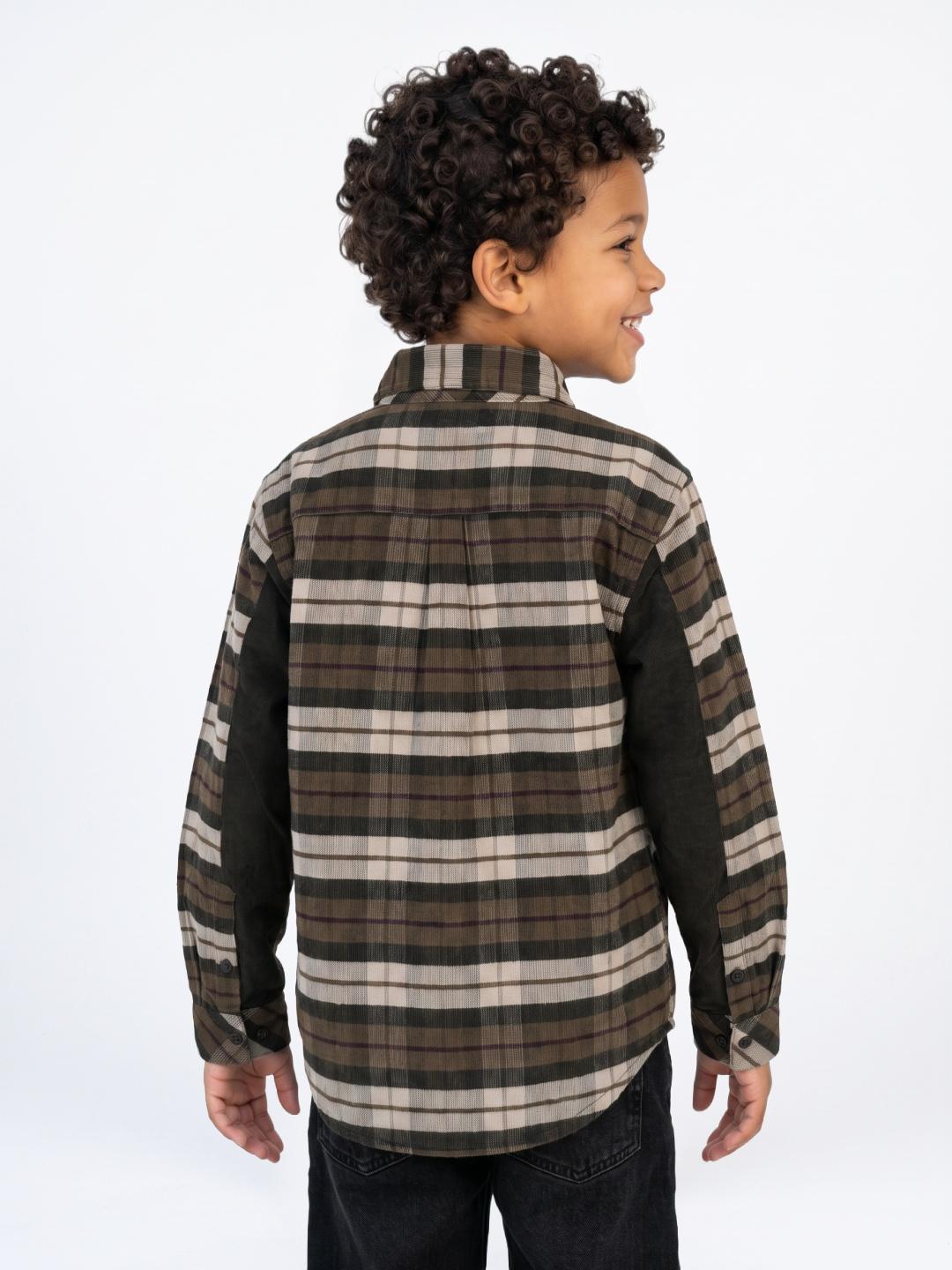 Blue Giraffe Boys Multi Checked Regular Fit Cotton Shirt