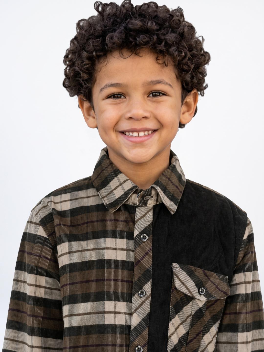 Blue Giraffe Boys Multi Checked Regular Fit Cotton Shirt