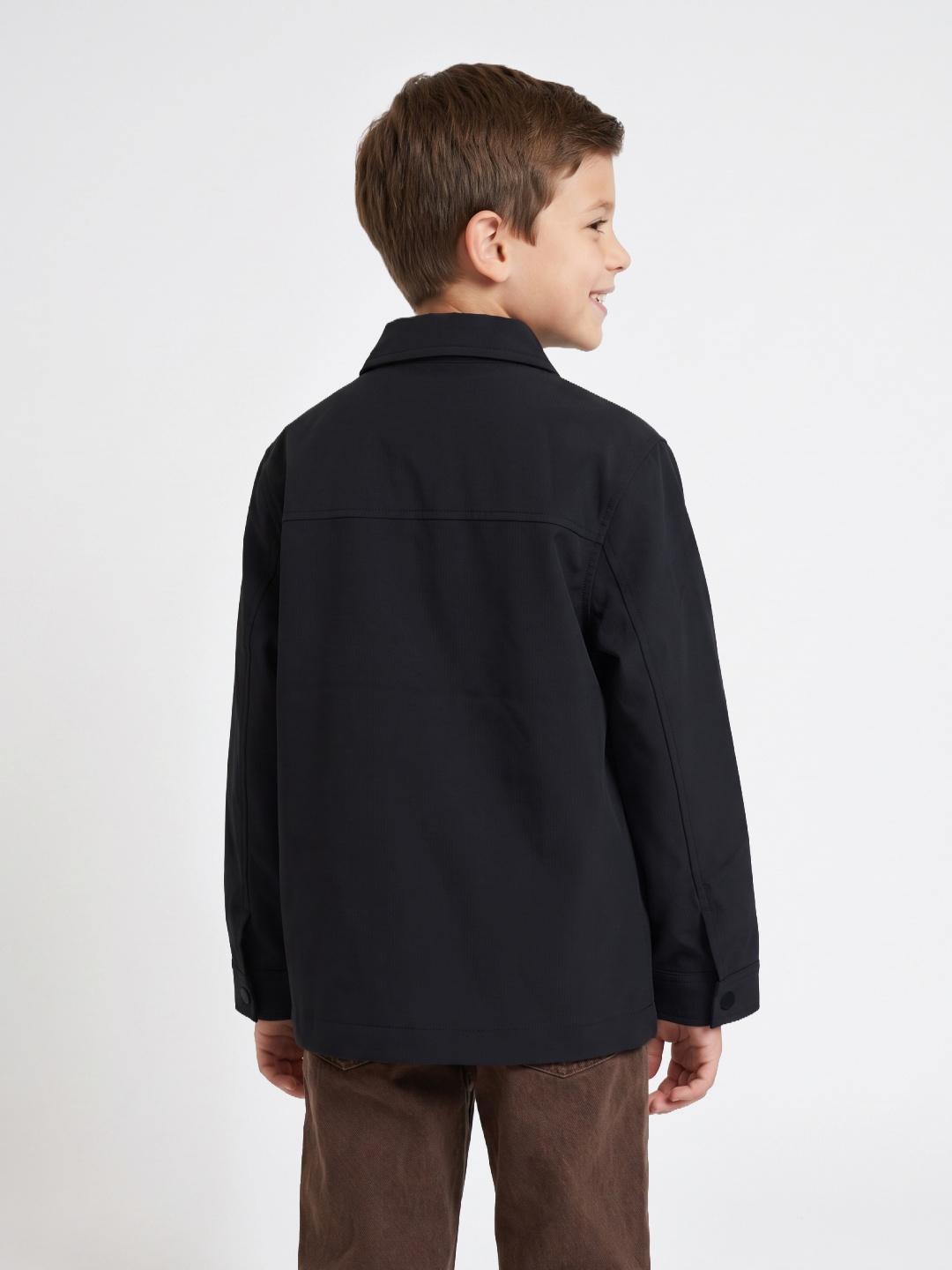Blue Giraffe Boys Charcoal Grey Regular Fit Solid Jacket
