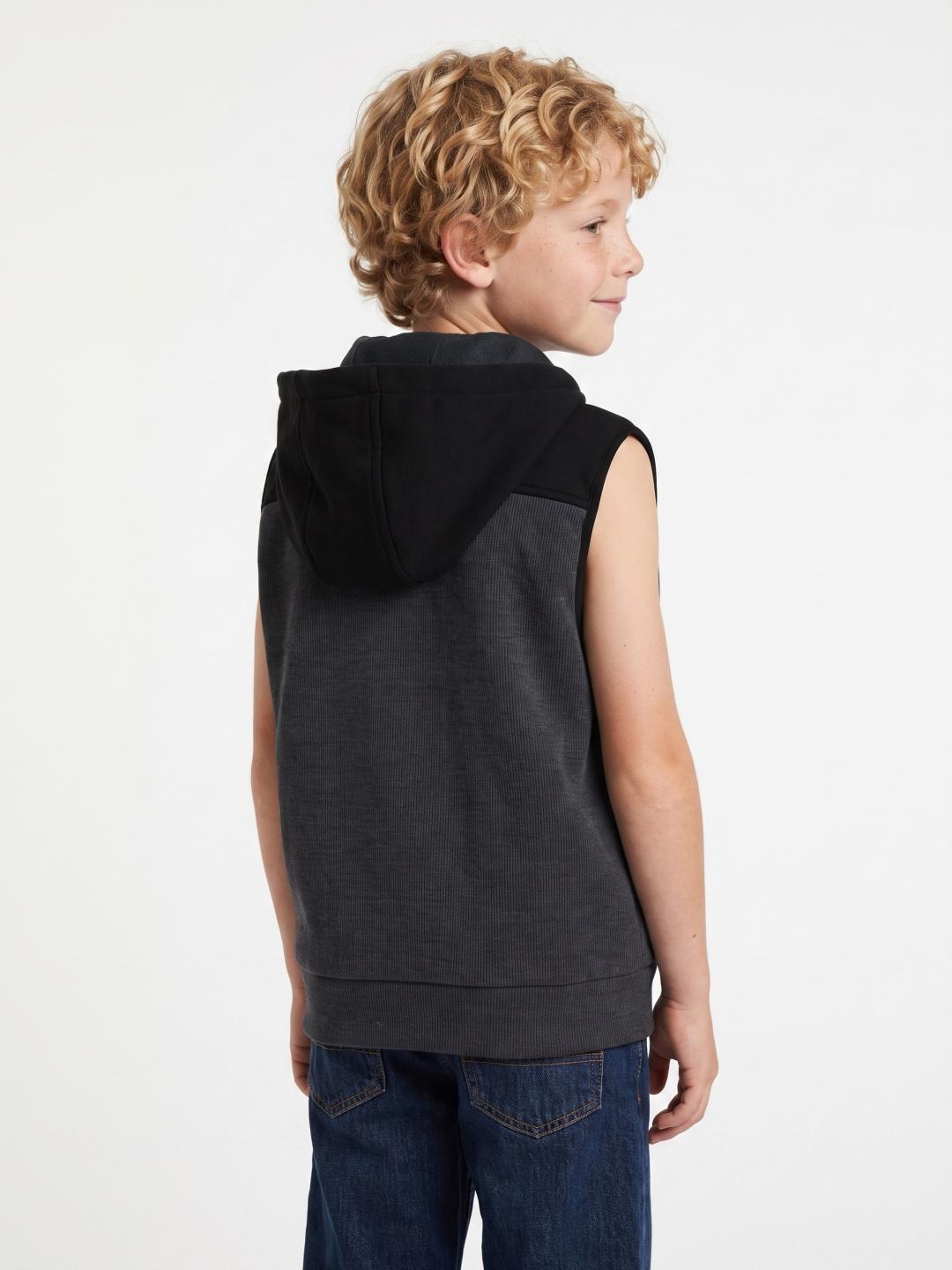 Blue Giraffe Boys Charcoal Grey Regular Fit Colorblock Jacket