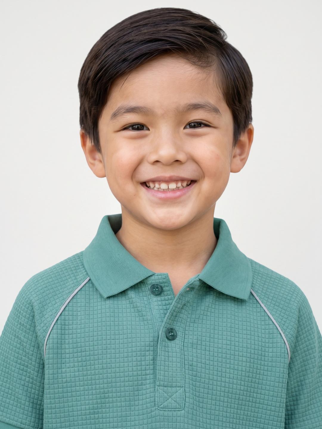 Blue Giraffe Boys Mint Green Solid Regular Fit Cotton Polo T-Shirt