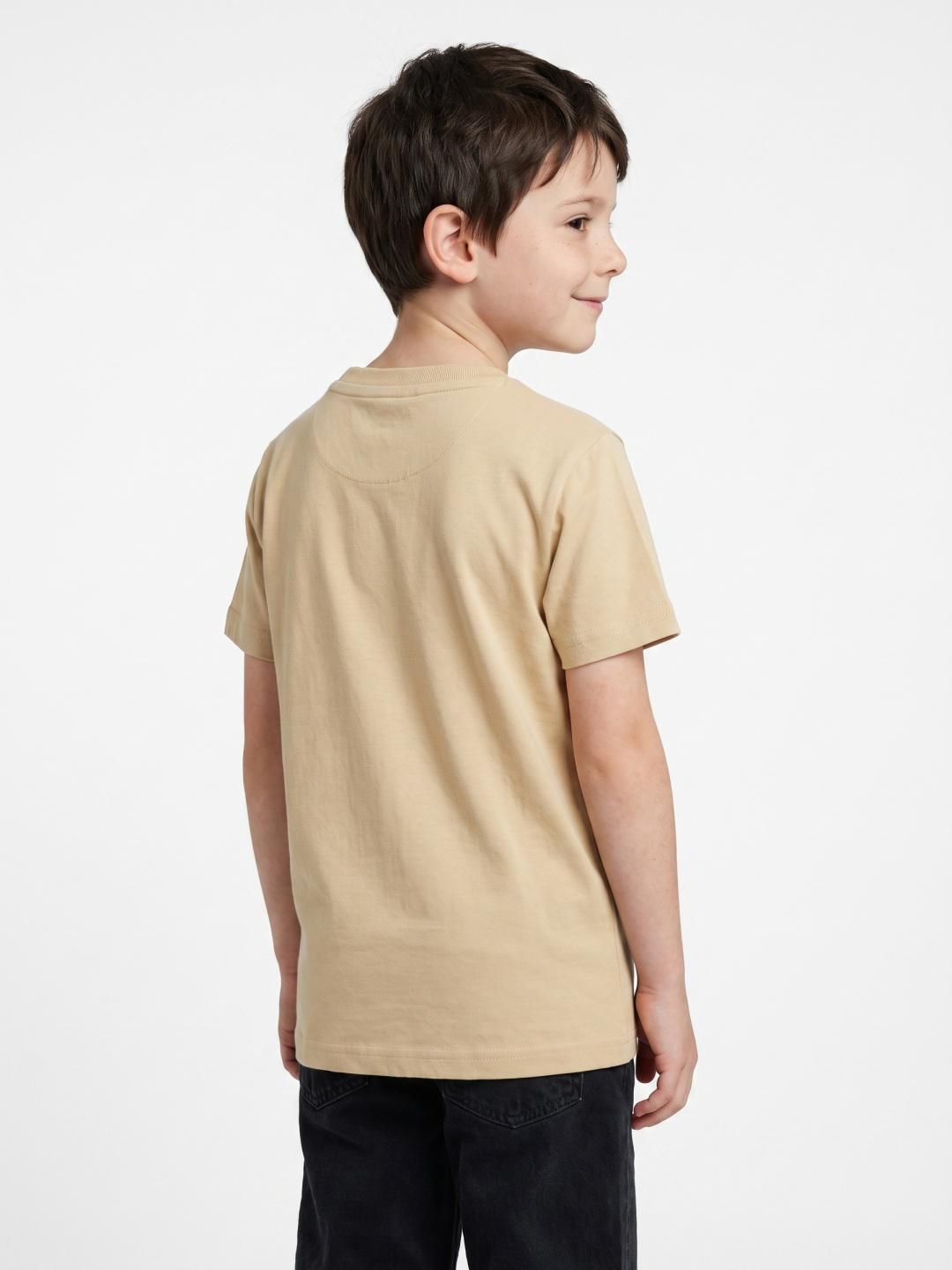 Blue Giraffe Boys Yellow Regular Fit Solid Tshirt