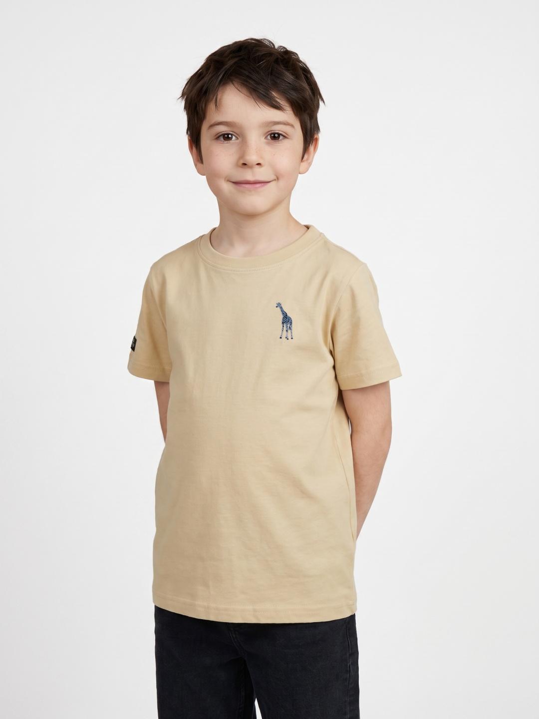 Blue Giraffe Boys Yellow Regular Fit Solid Tshirt