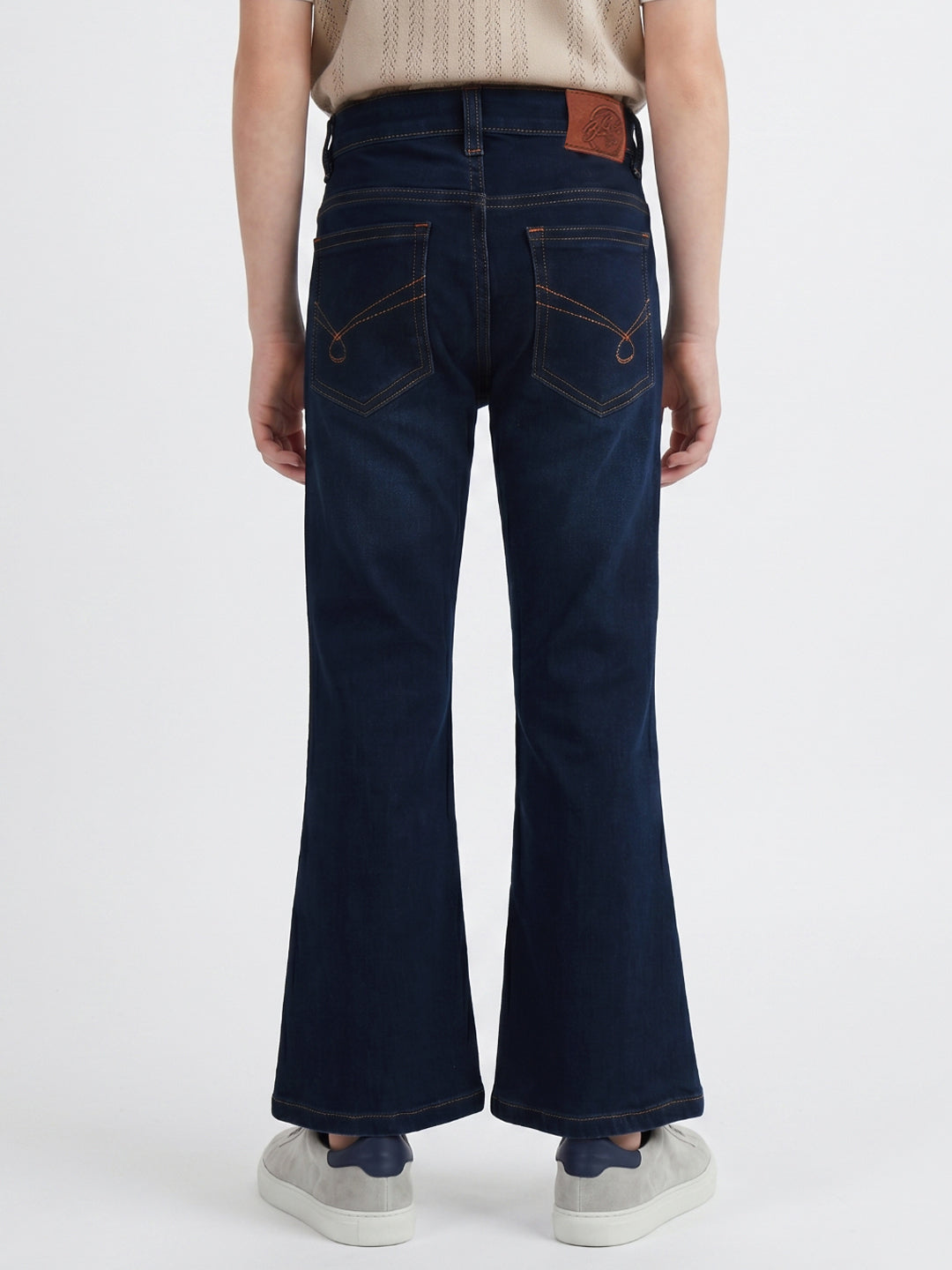 Blue Giraffe Blue Bootcut Solid Boys Jeans