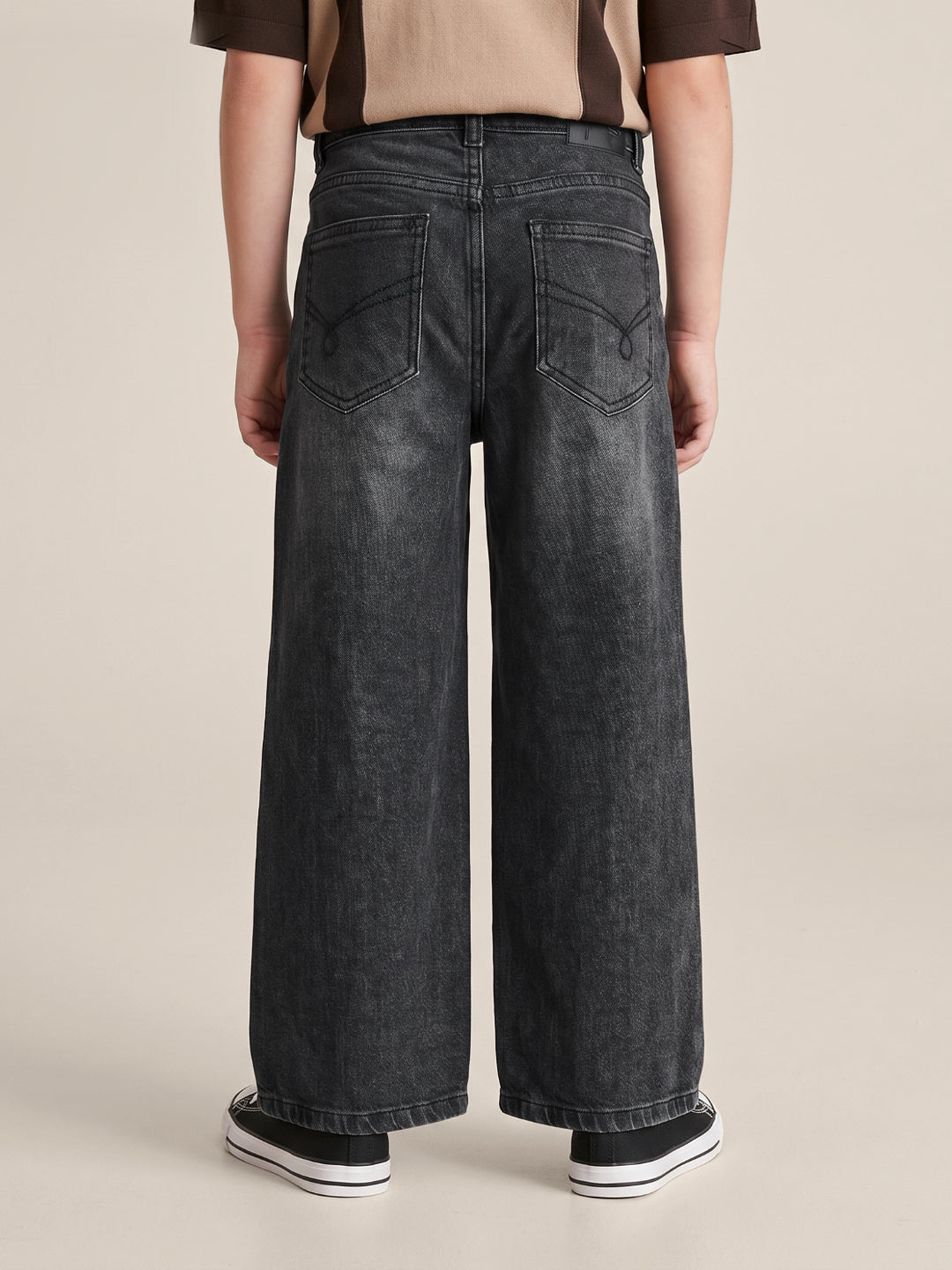 Blue Giraffe Grey Straight Fit Solid Boys Jeans