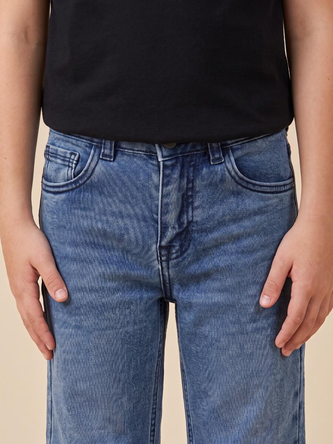 Blue Giraffe Boys Blue Solid Bootcut Fit Jeans