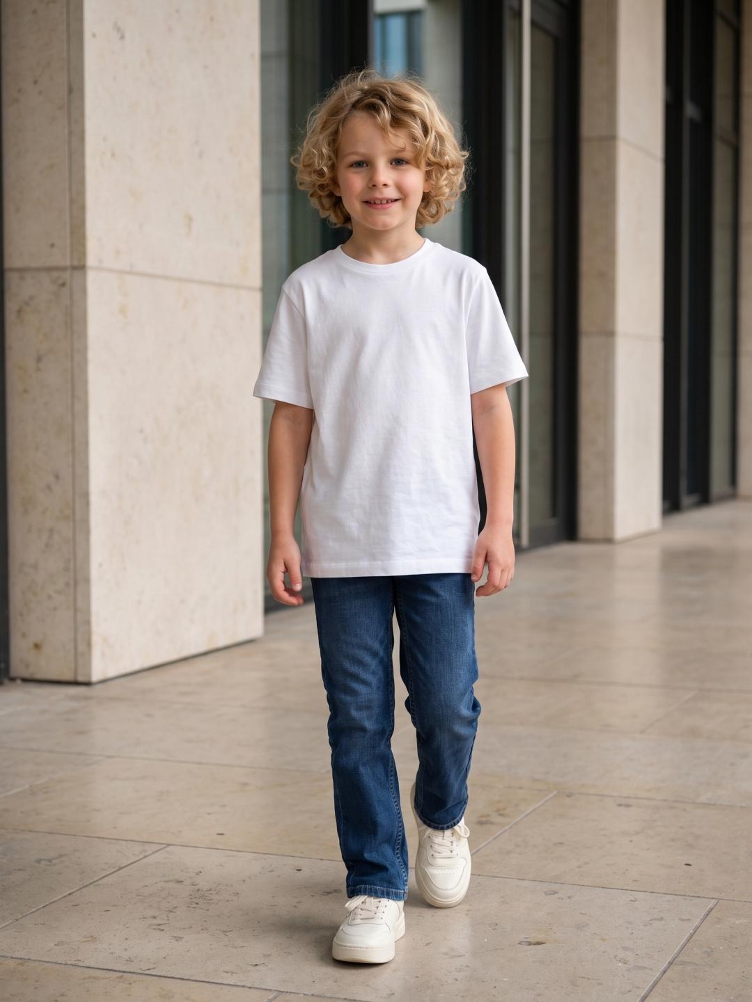 Blue Giraffe Boys Blue Slim Fit Solid Stretchable Jeans