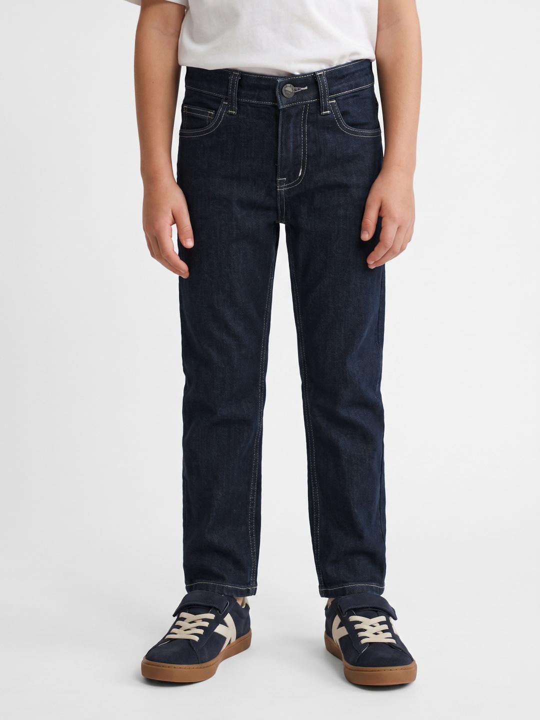 Blue Giraffe Boys Blue Straight Fit Solid Stretchable Jeans