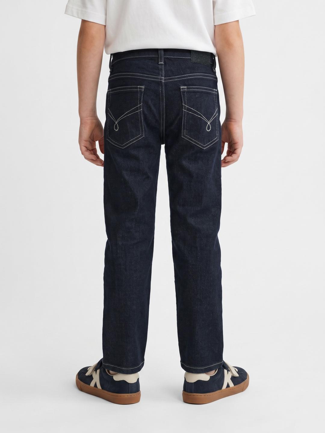 Blue Giraffe Boys Blue Straight Fit Solid Stretchable Jeans