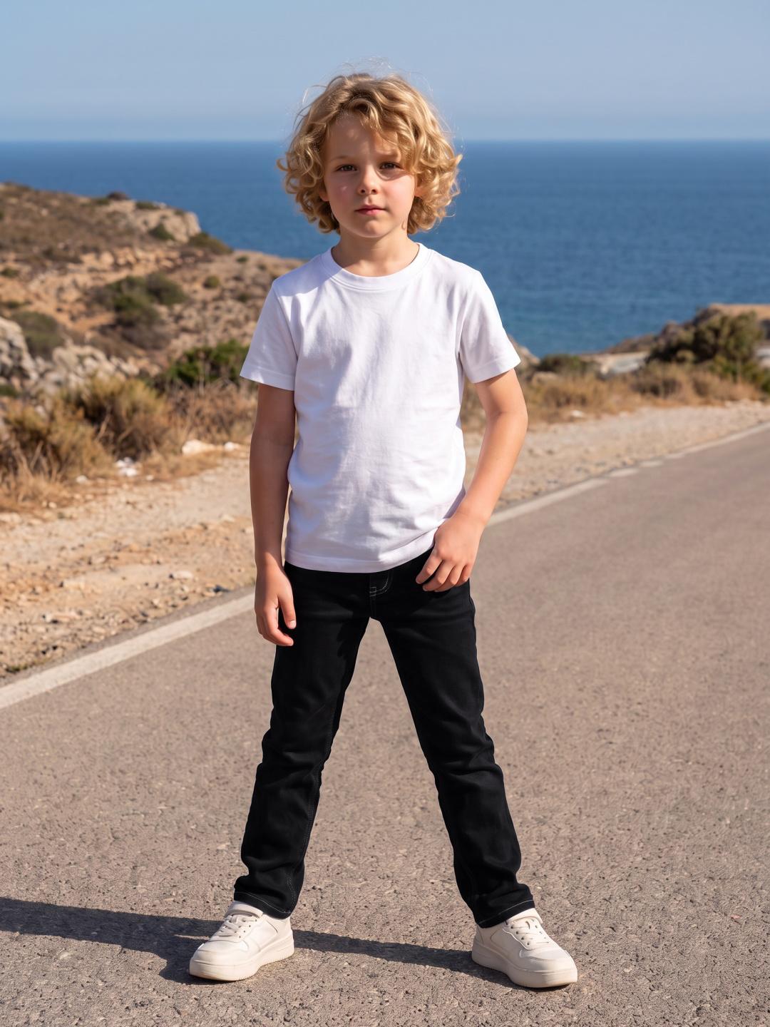 Blue Giraffe Boys Black Slim Fit Solid Stretchable Jeans