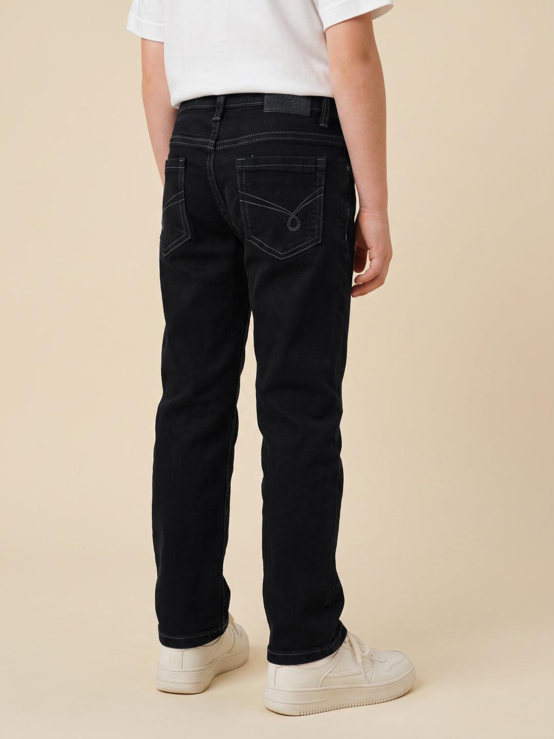 Blue Giraffe Boys Black Slim Fit Solid Stretchable Jeans